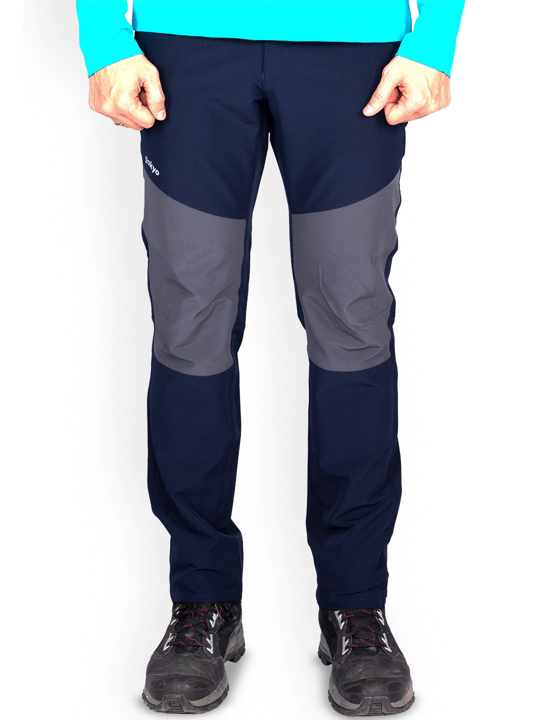 

GOKYO Men Mid Rise Track Pants, Navy blue