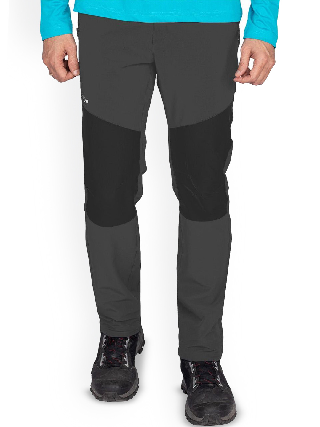 

GOKYO Men Color-Blocked Trekking Track Pants, Grey