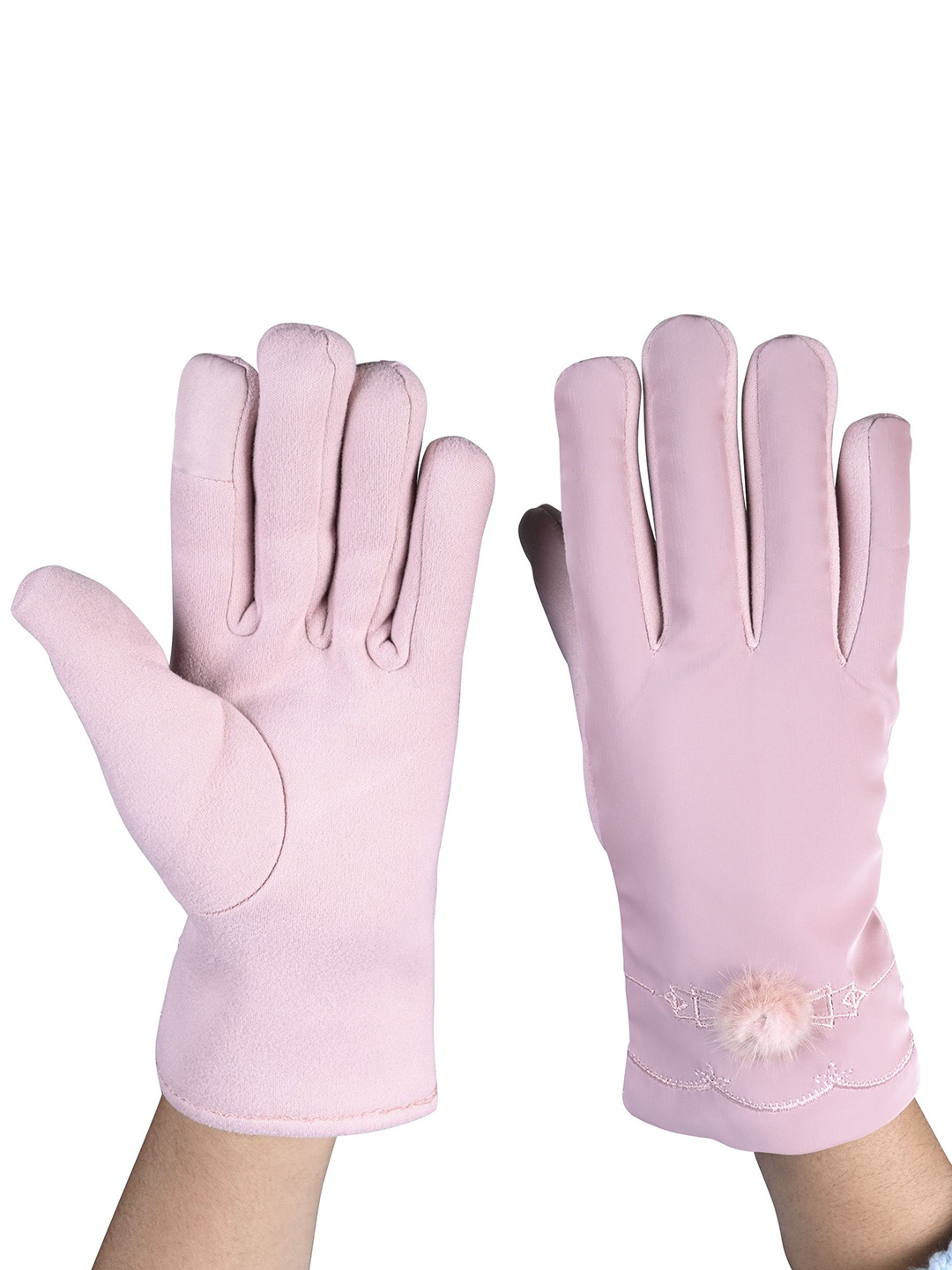 

Calvadoss Women Patterned Winter Gloves, Pink