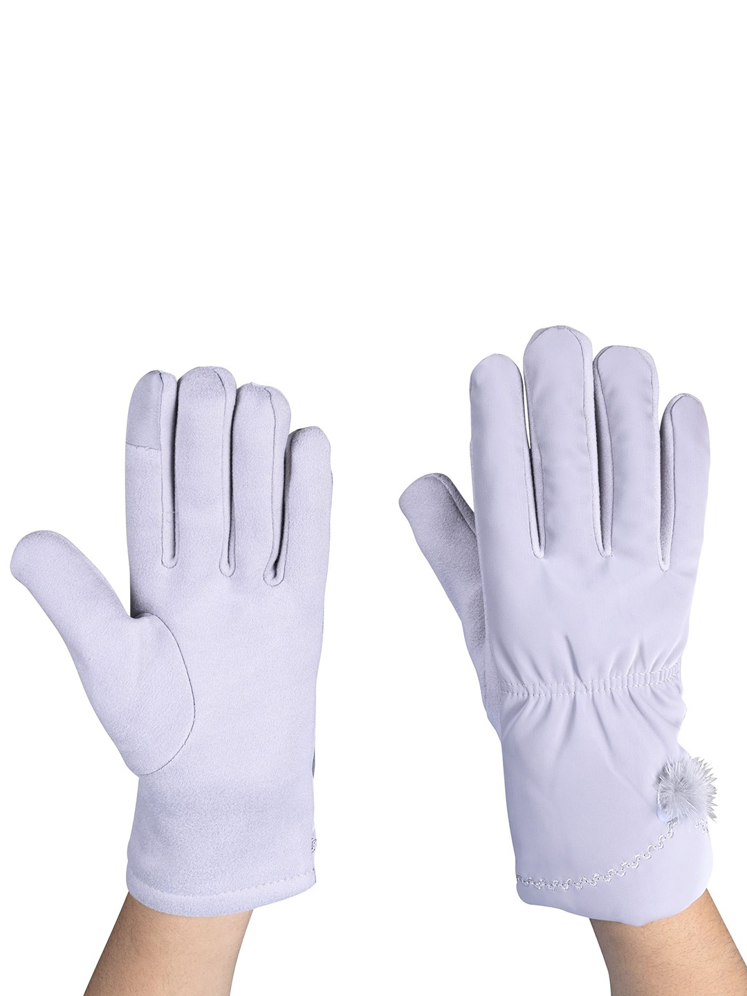 

Calvadoss Women Patterned Winter Gloves, Grey