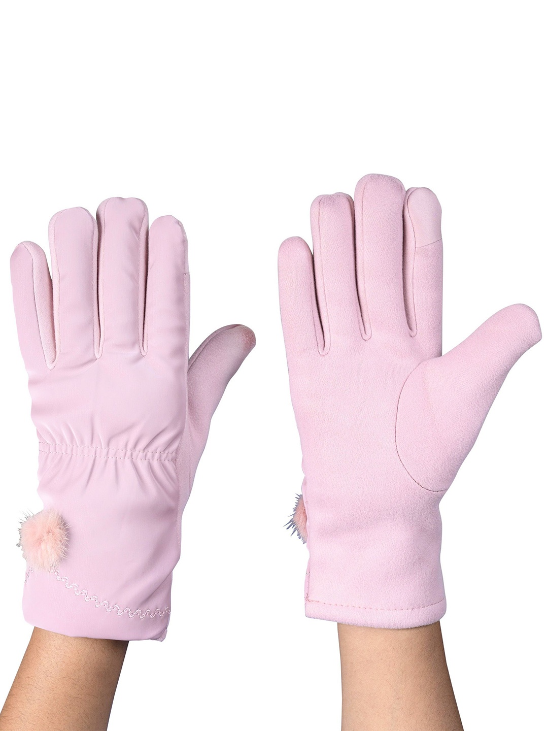 

Calvadoss Women Patterned Winter Gloves, Pink