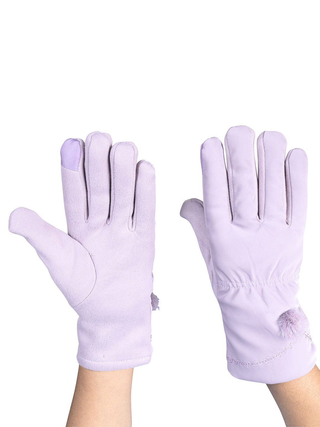 

Calvadoss Women Patterned Winter Gloves, Purple