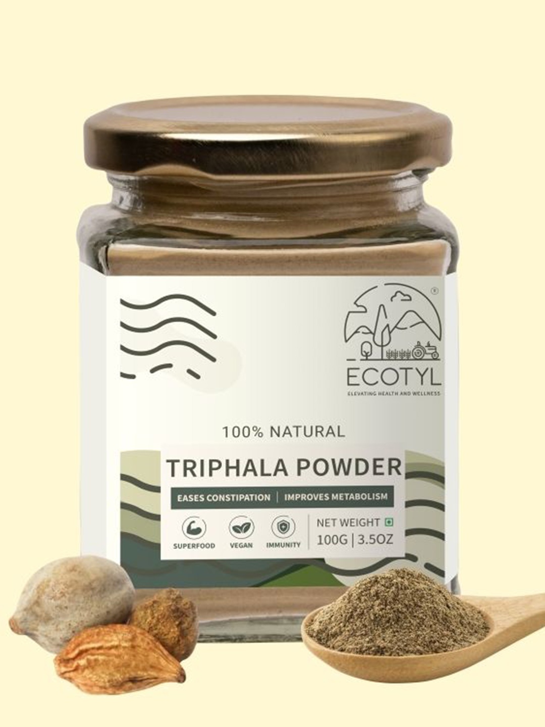 

Ecotyl Triphala Powder Improves Digestion Eases Constipation Improves Metabolism- 100 g, Brown