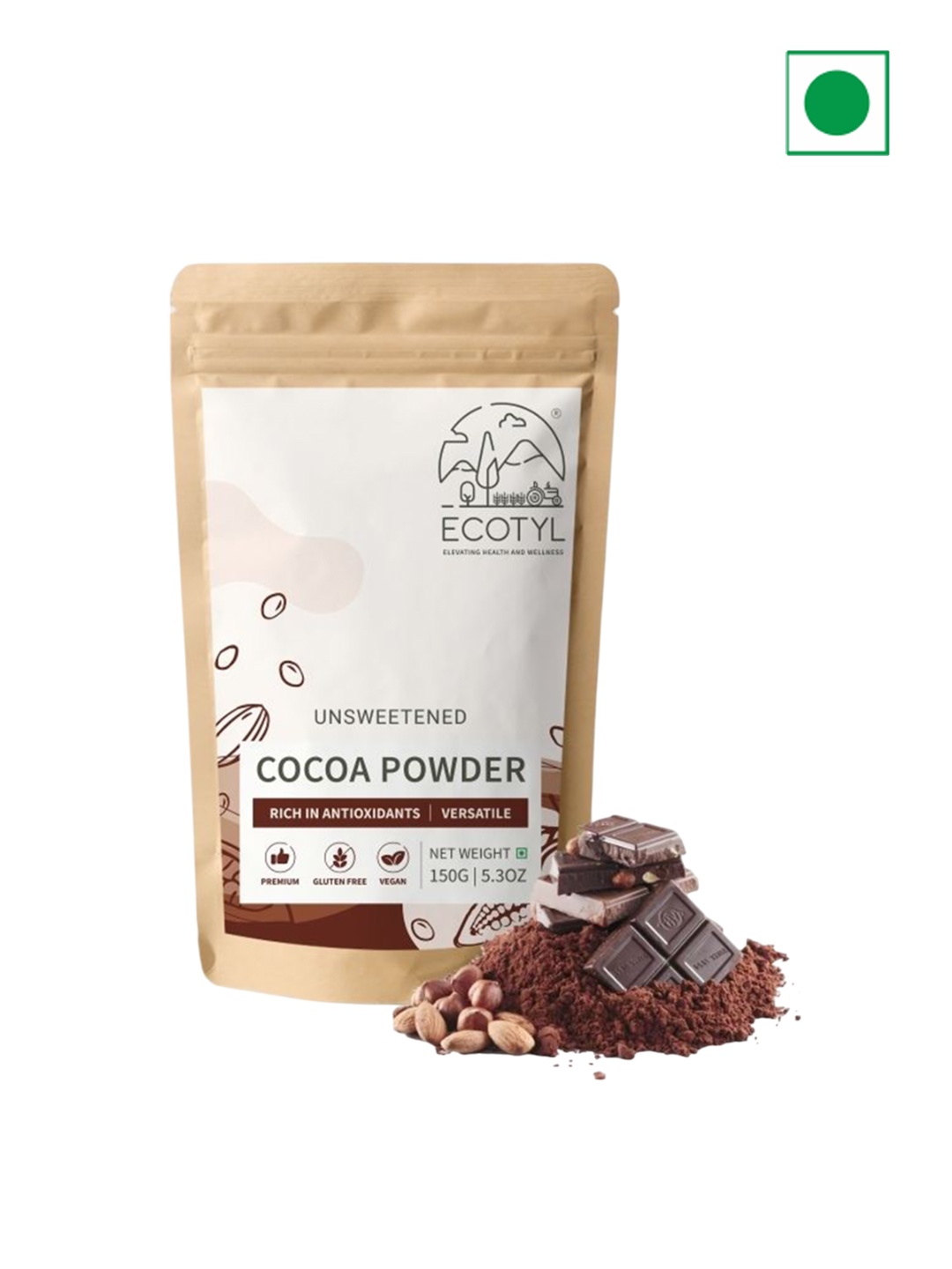 

Ecotyl Unsweetened Cocoa Powder - 150g, Brown