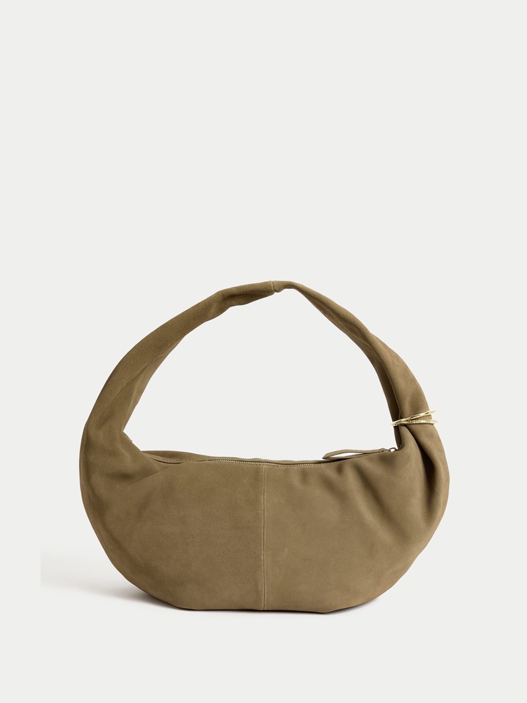 

Marks & Spencer Women Solid Bucket Leather Handheld Bag, Olive