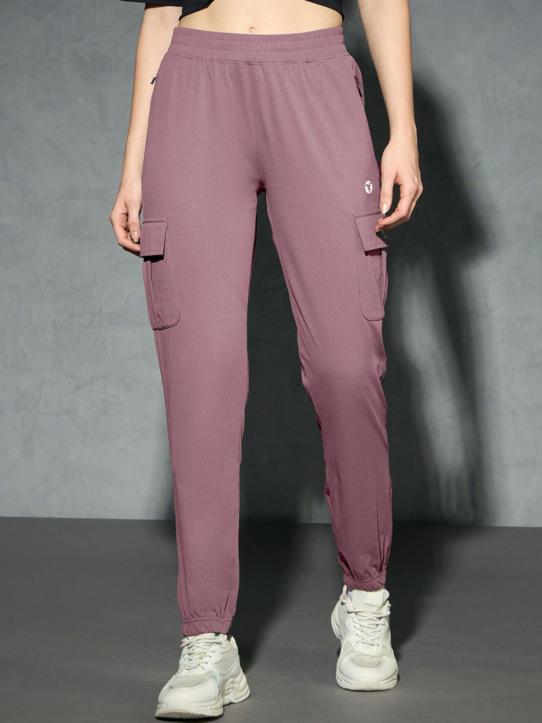 

Technosport Women Slim Fit Cargo Joggers, Purple