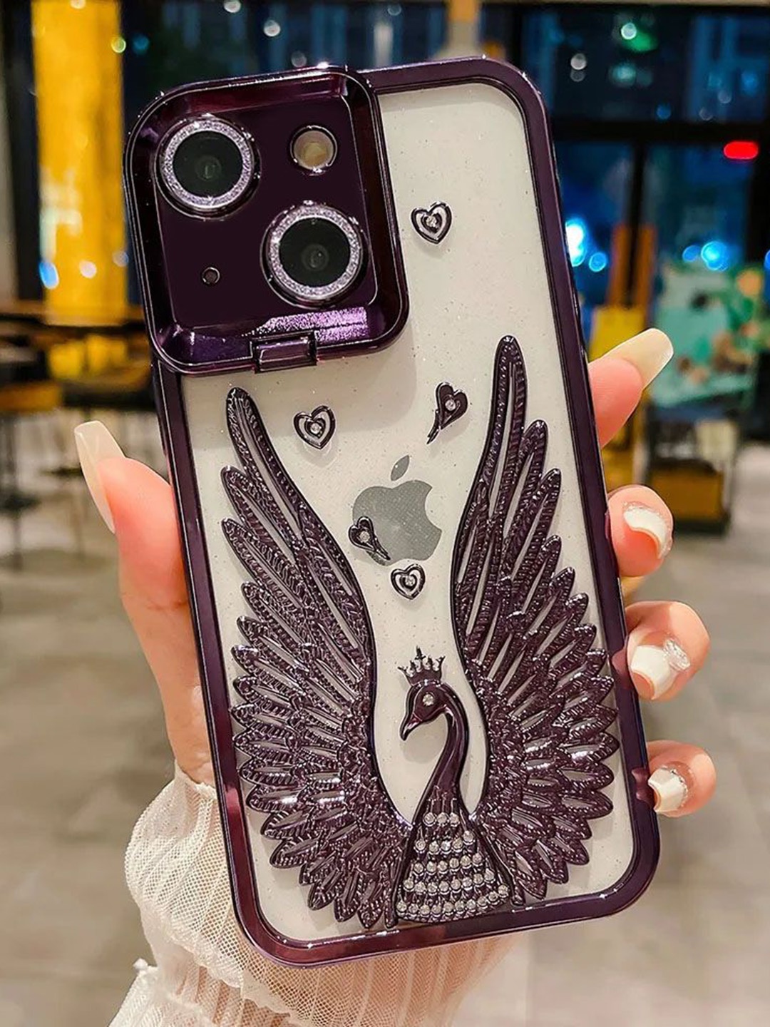 

Luxury Kase LK123 Electroplate iPhone 13 Back Case, Purple