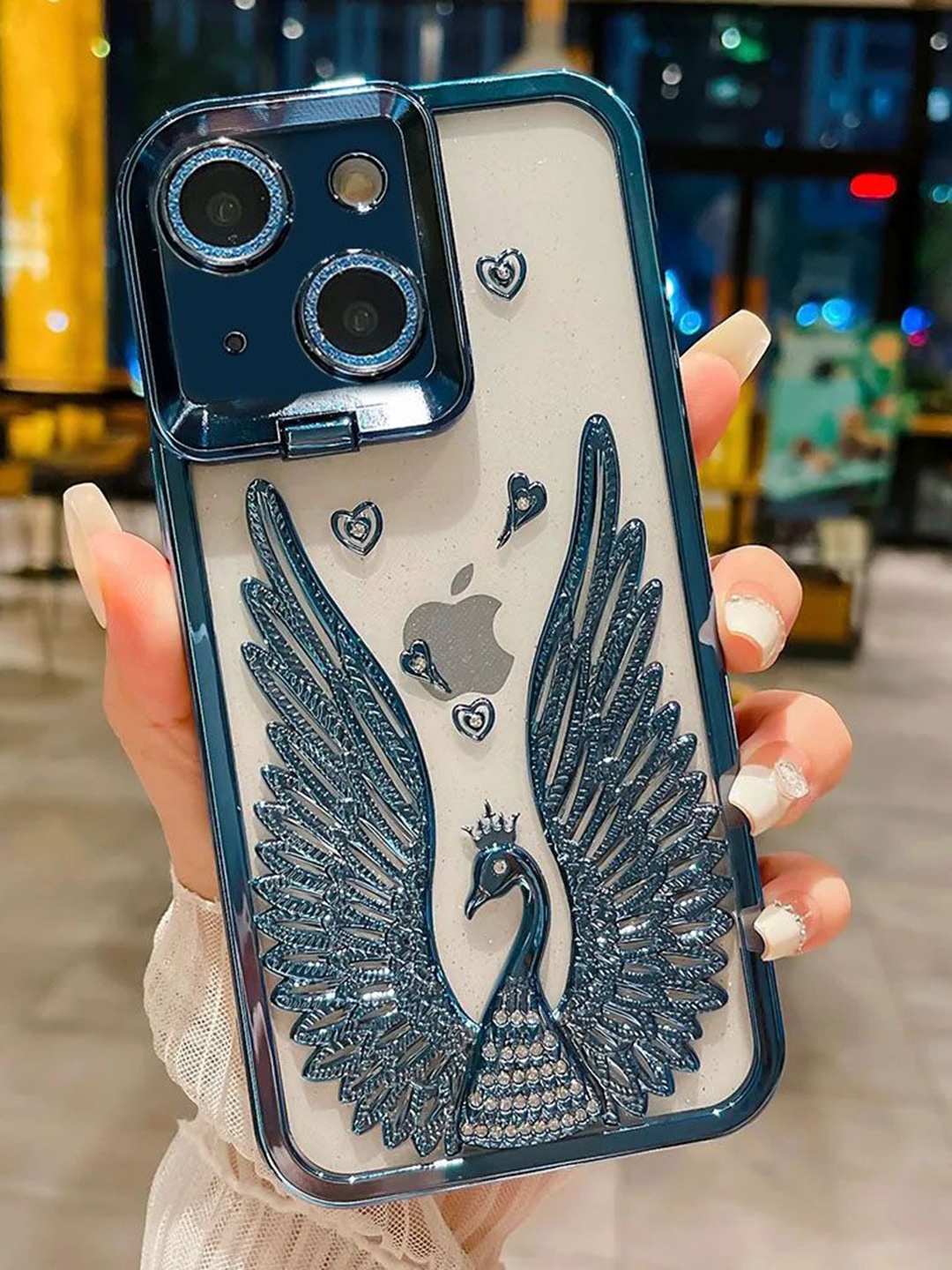 

Luxury Kase LK123 Electroplate iPhone 15 Back Case, Blue