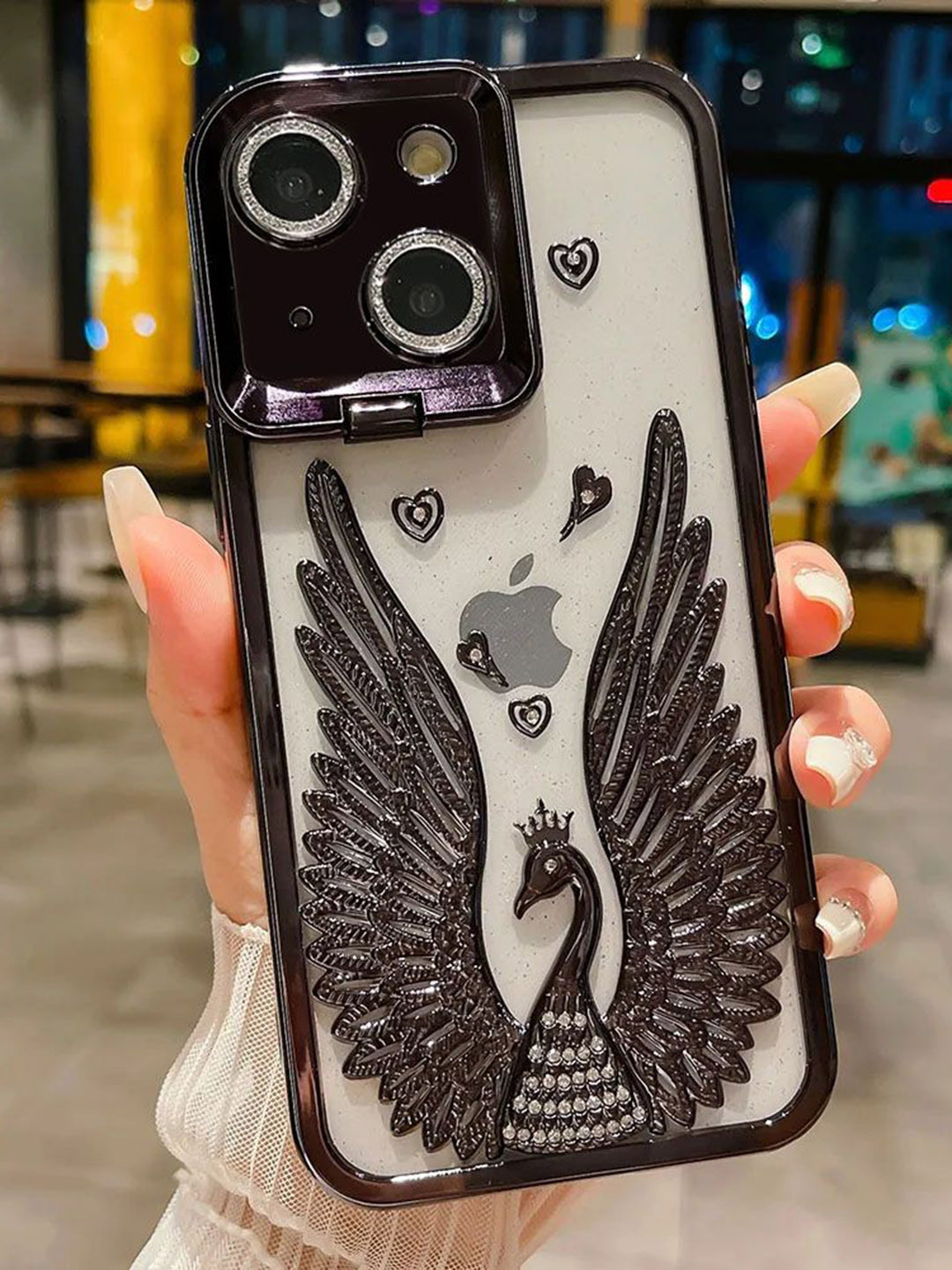 

Luxury Kase LK123 Electroplate iPhone 13 Back Case, Black
