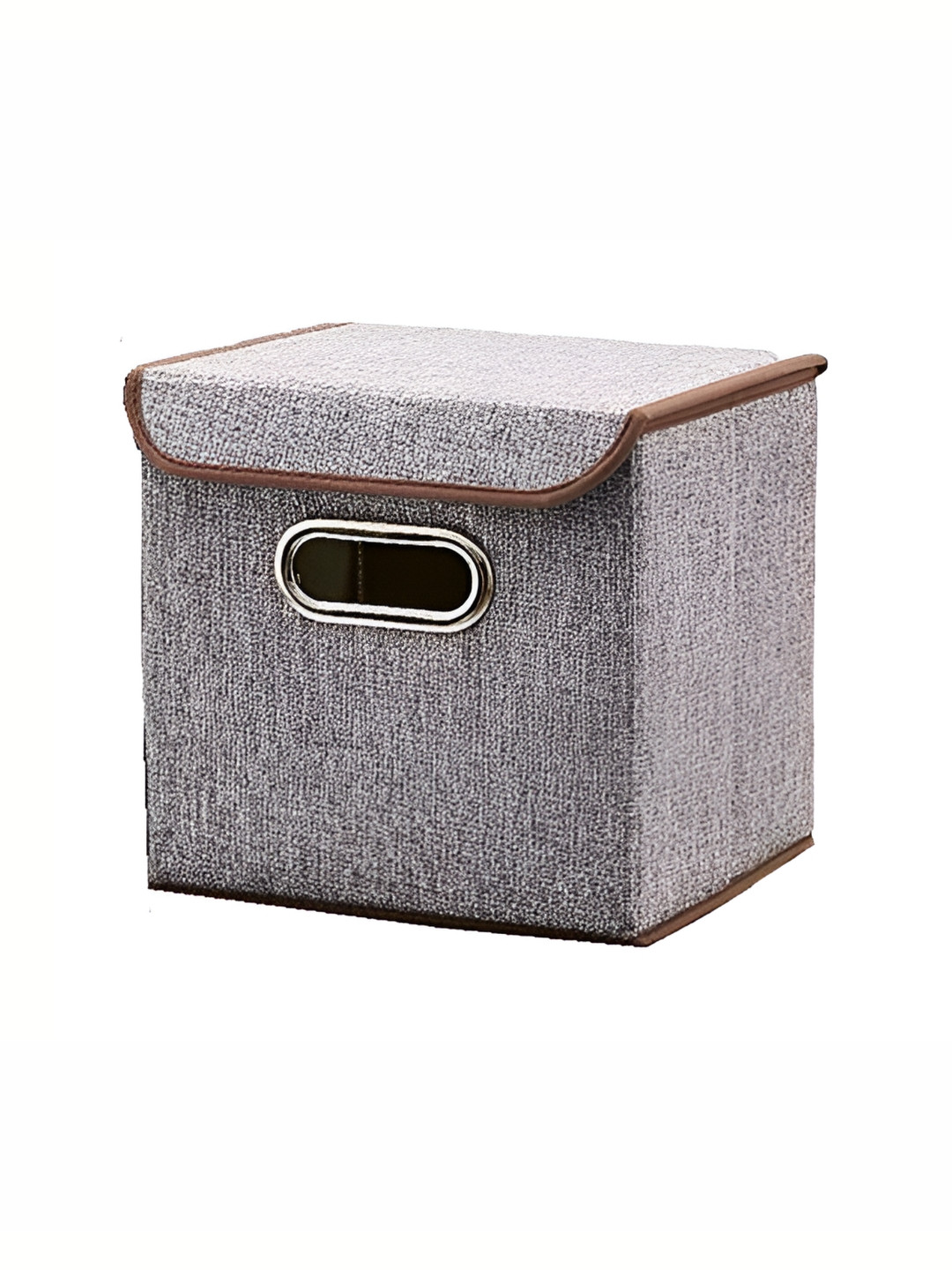 

Inditradition Grey & Brown Super Strong Foldable Storage Box With Lid Organiser