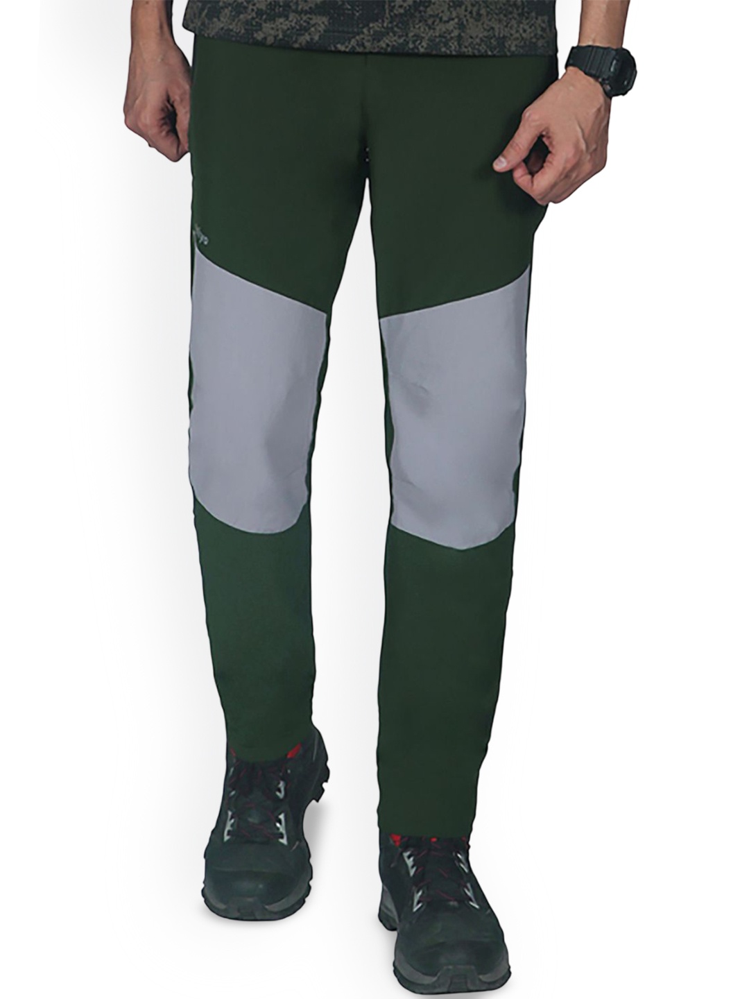 

Gokyo Men Color-Blocked Ultralight Trekking Track Pants, Olive