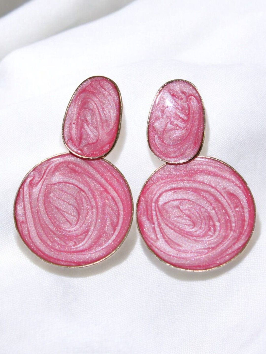 

Jolly Faces Gold-Plated Artificial Stones Studded Contemporary Drop Earrings, Pink