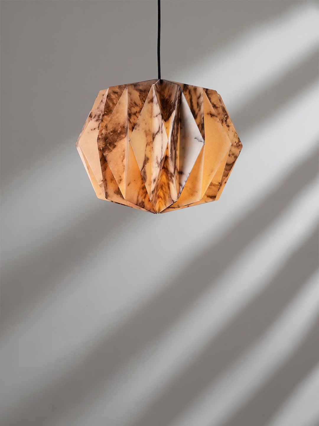 

FIG Marble Print Sphere Pendant Lamp, Beige