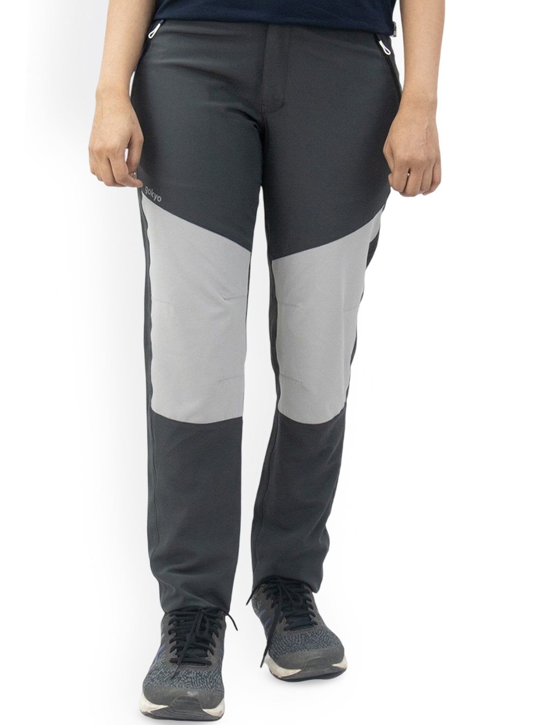 

GOKYO Women Mid Rise Trekking Track Pant, Grey