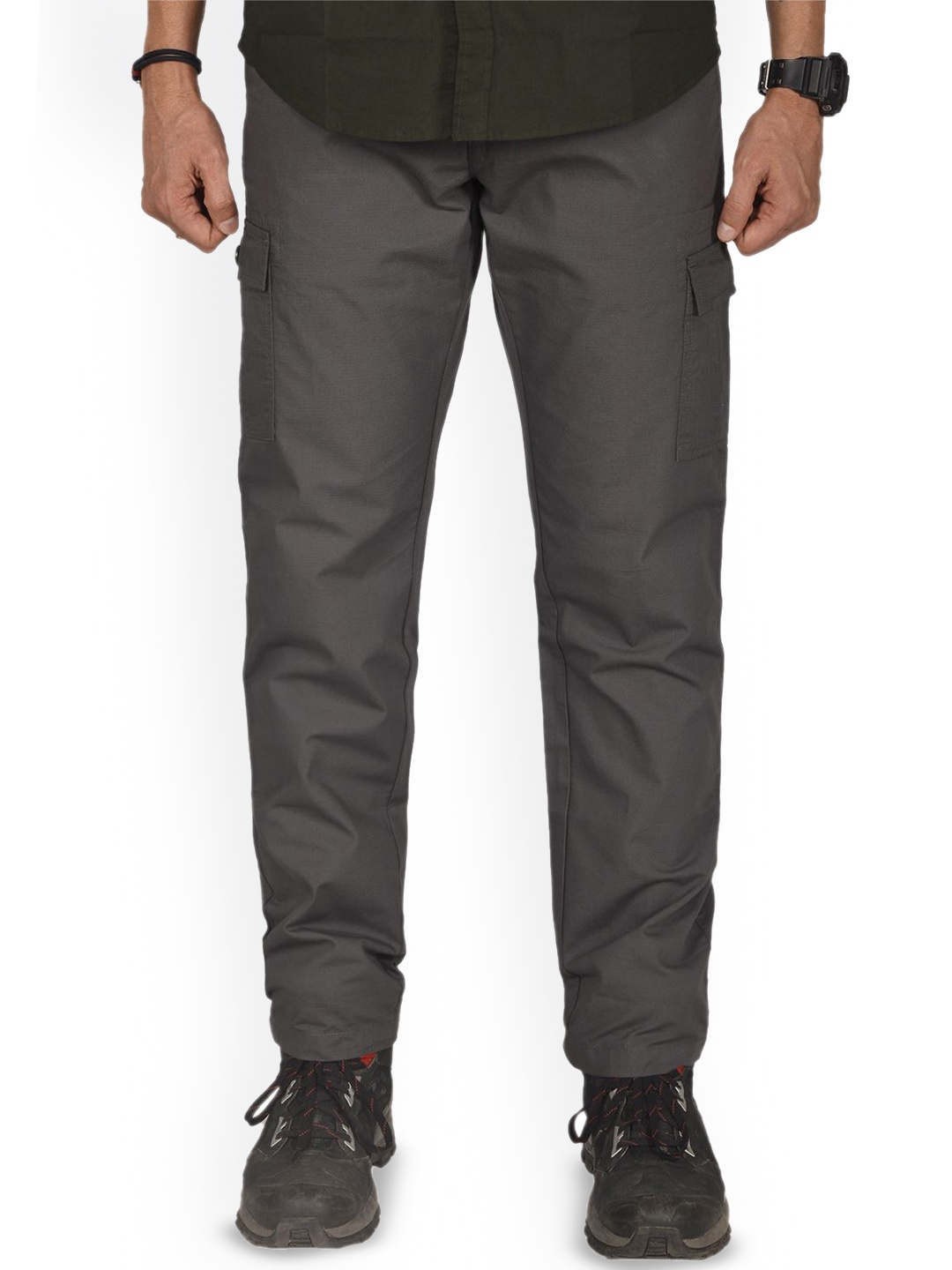 

GOKYO Men Pure Cotton Ultralight Cargo Trousers, Grey