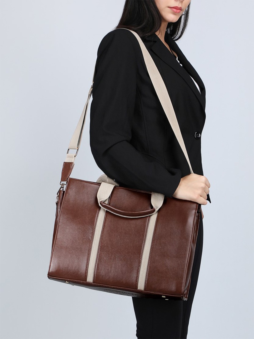 

ALL ABOUT HER Women Solid Structured Handheld Bag, Maroon