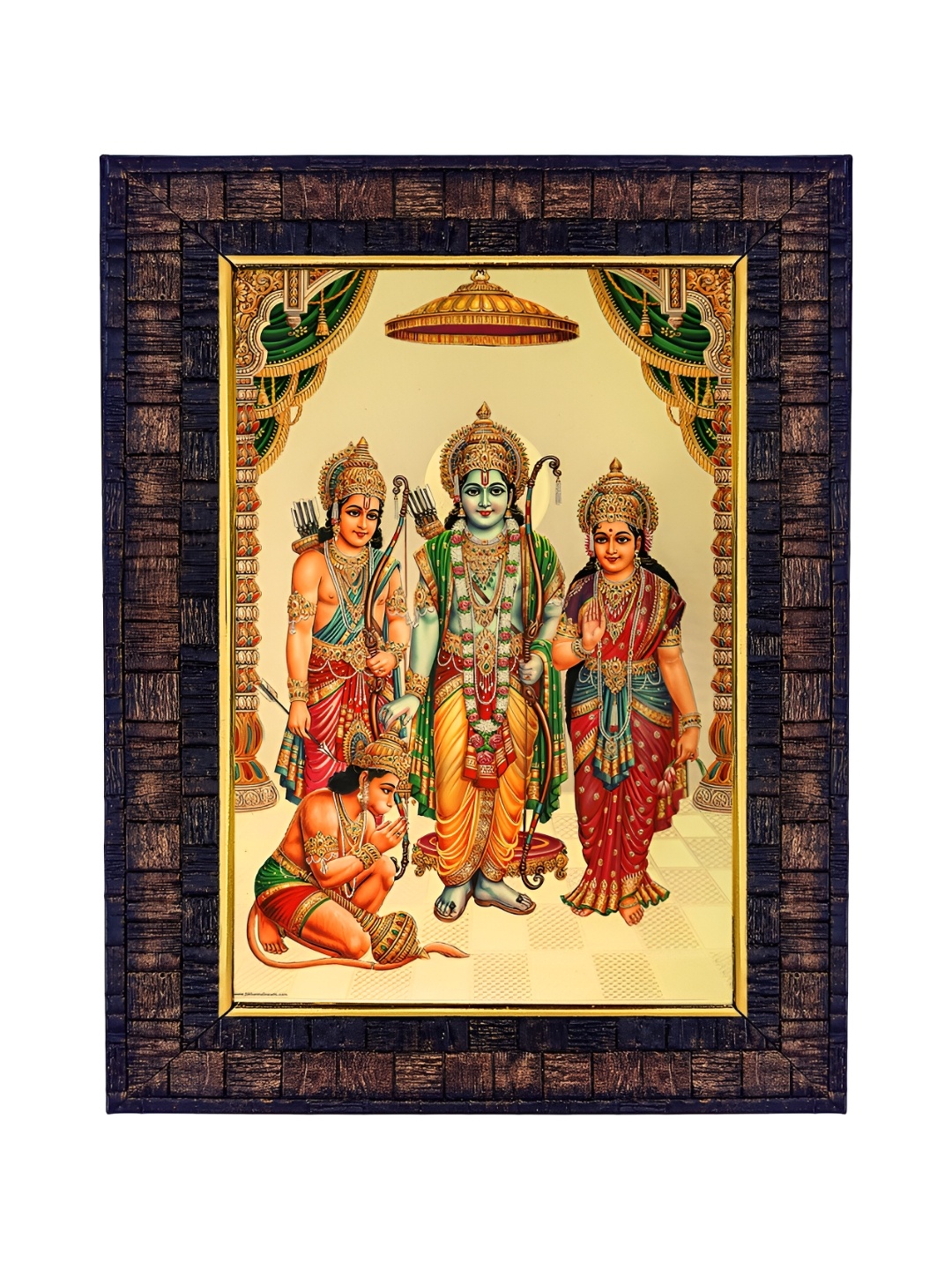 

Hawai Gold Plated Ram Laxman Sita Hanuman Darbar Wall Hanging Photo Frame