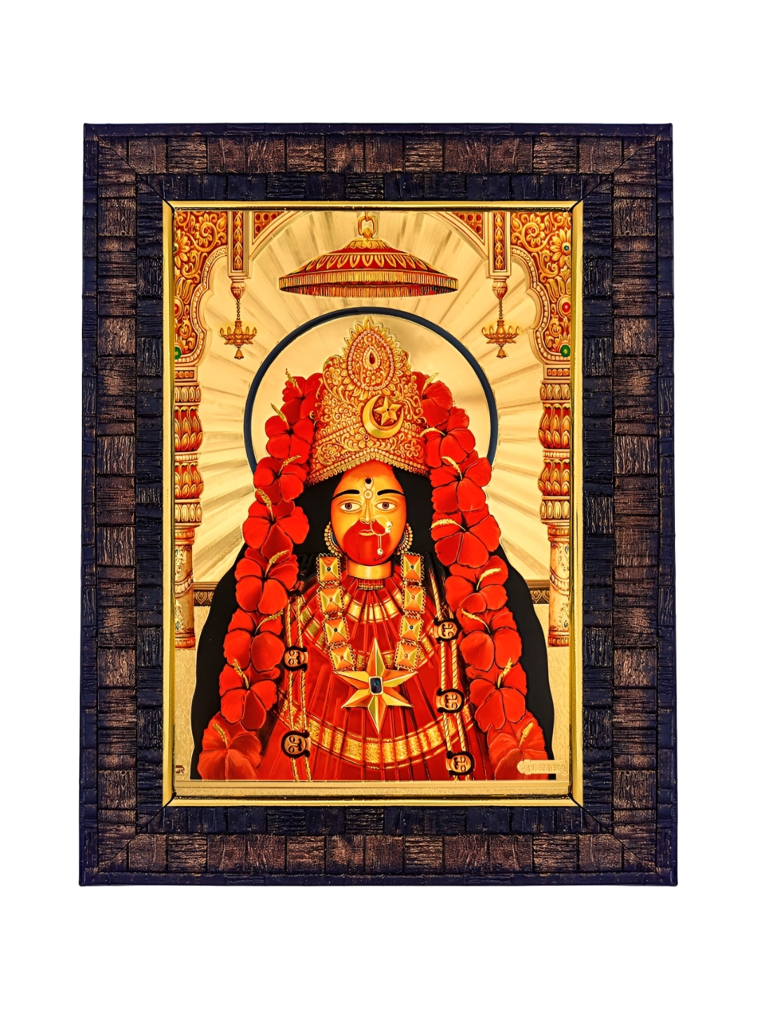 

Hawai Gold Toned & Brown Maa Tara Wooden Photo Frame