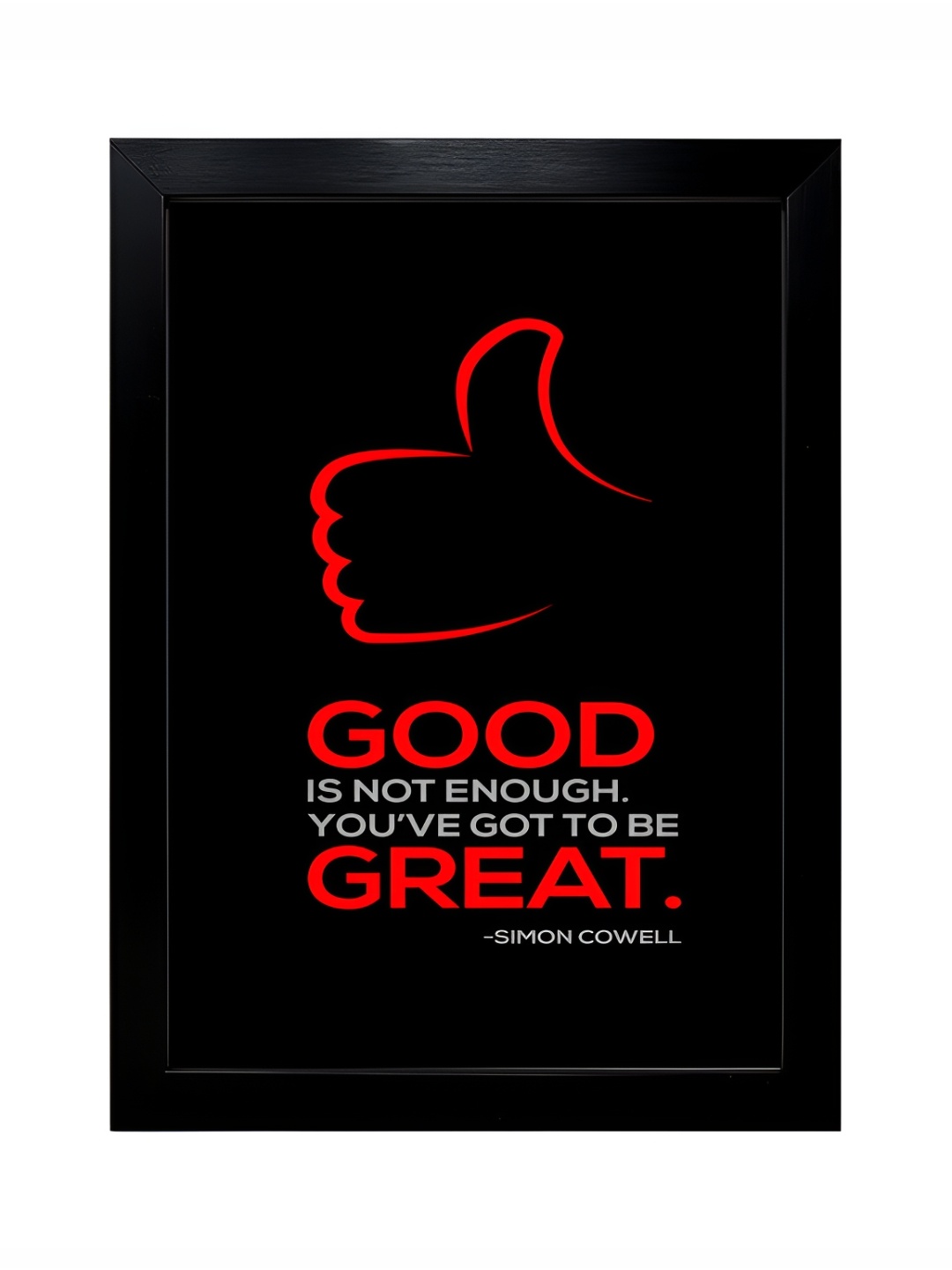 

Hawai Black & Red Motivational Quote Good is Not Enough Wooden Wall Photo Frame