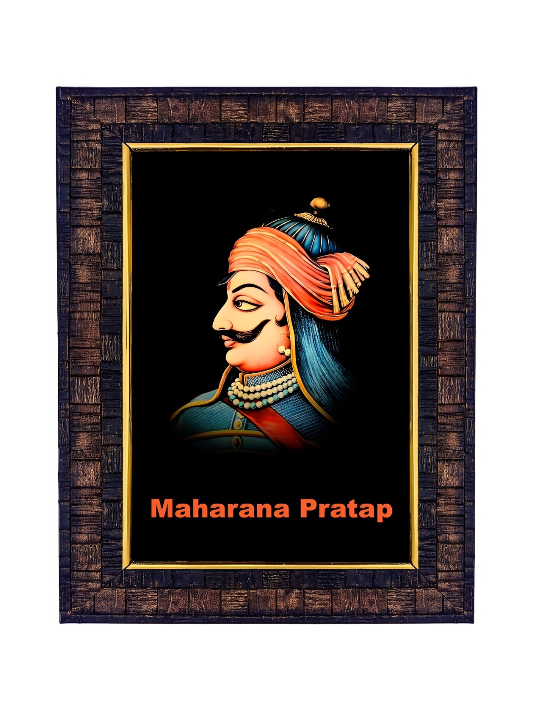 

Hawai Black & Blue Maharana Pratap Printed Wooden Wall Photo Frame