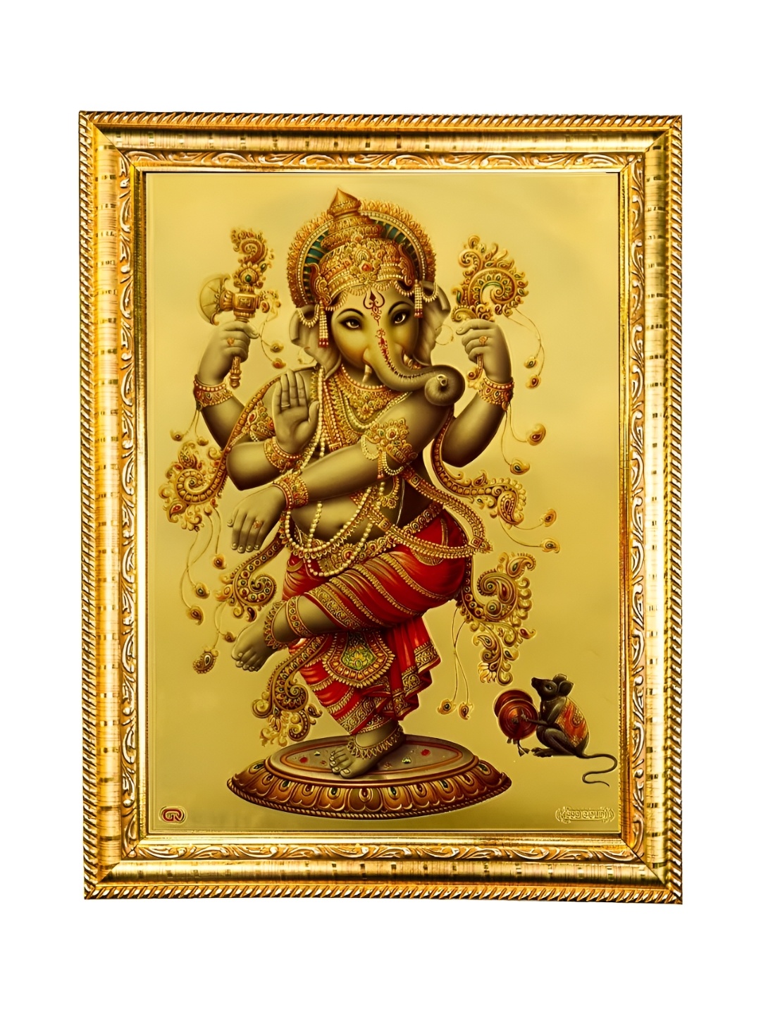 

Hawai Gold Toned & Yellow Nataraj Ganesh Wooden Photo Frame