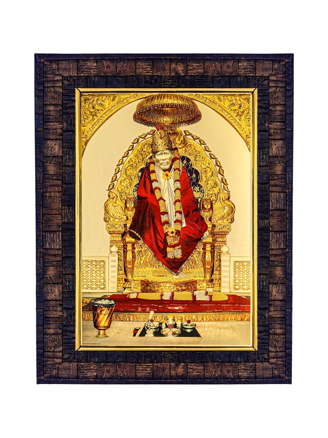 

Hawai Gold Plated & Red Shirdi Sai Baba Wooden Photo Frame