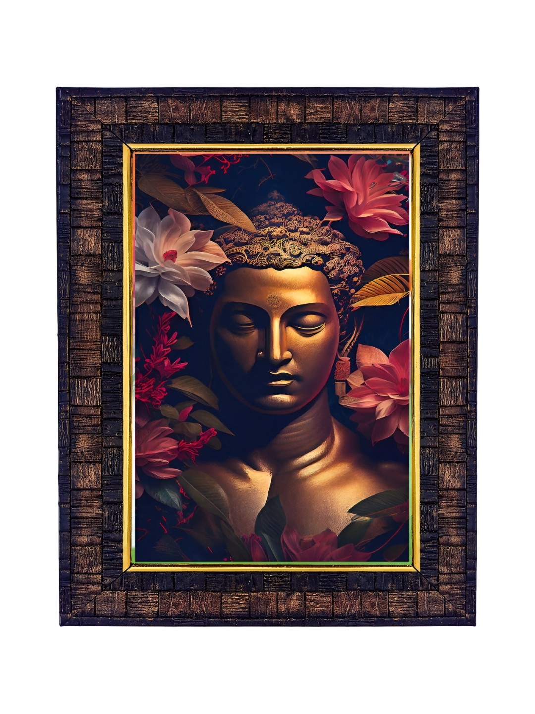 

Hawai Coper Toned & Brown Siddhartha Gautama The Buddha Wall Photo Frame, Copper
