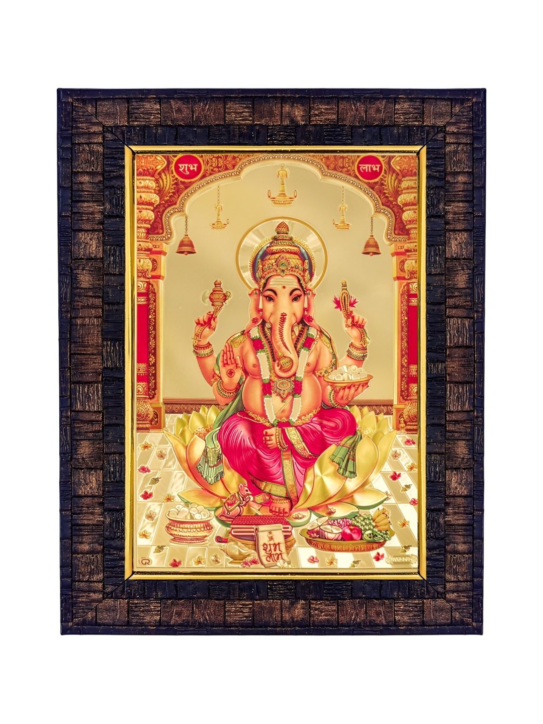 

Hawai Brown Gold Plated Lord Ganesh Ganpati Wooden Photo Frames