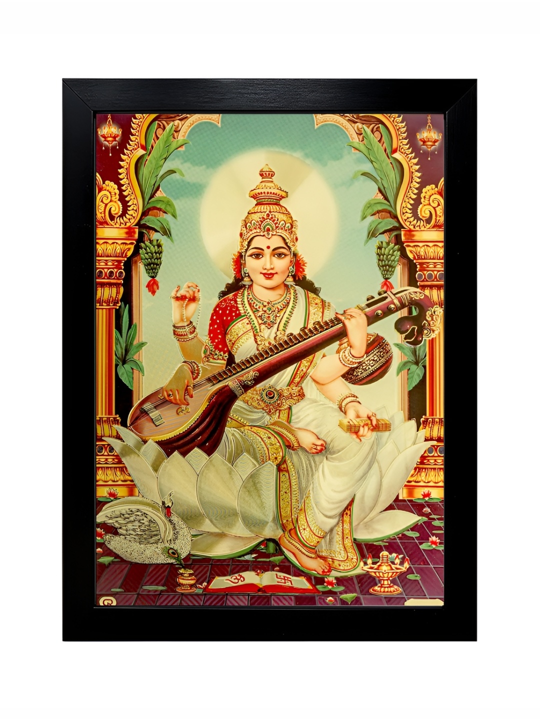 

Hawai Gold Toned & White Goddess Saraswati Gold-Toned Wooden Photo Frame