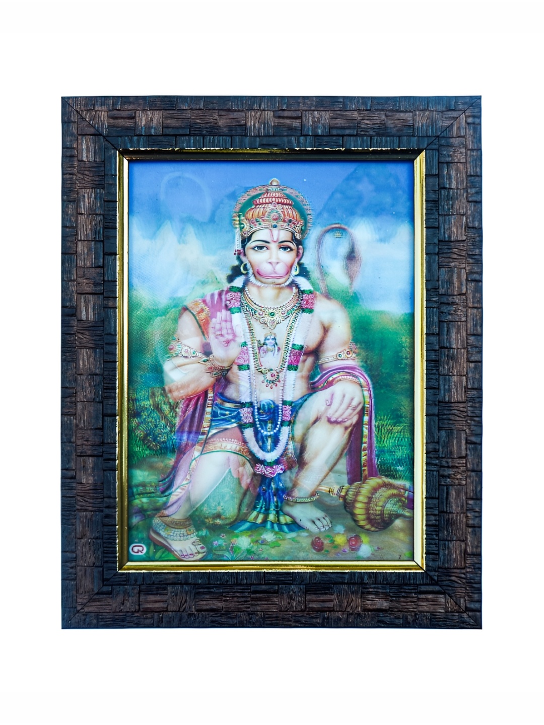 

Hawai Blue & Green Lord Hanuman Wooden Wall Photo Frame