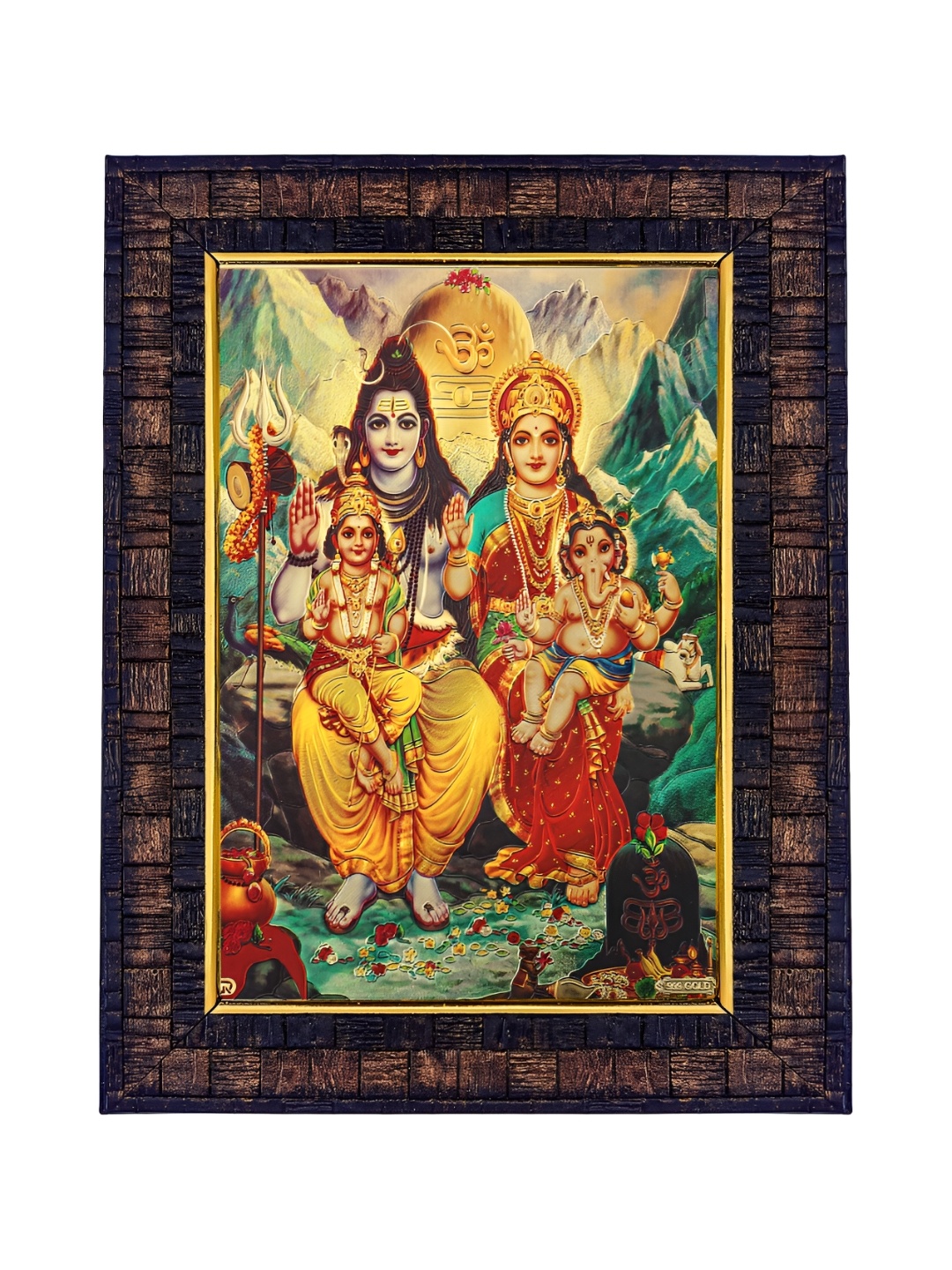 

Hawai Gold-Toned & Black Shiv Parivar Wooden Wall Photo Frame