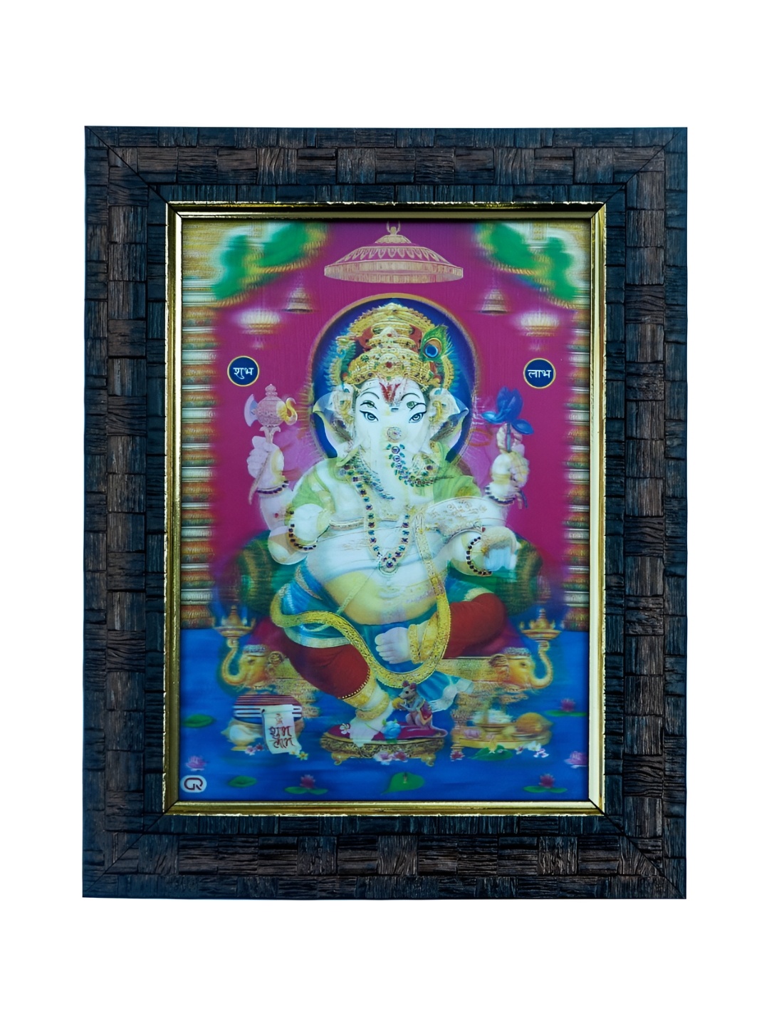 

Hawai Pink & Blue Lord Ganesha Wooden Wall Photo Frame