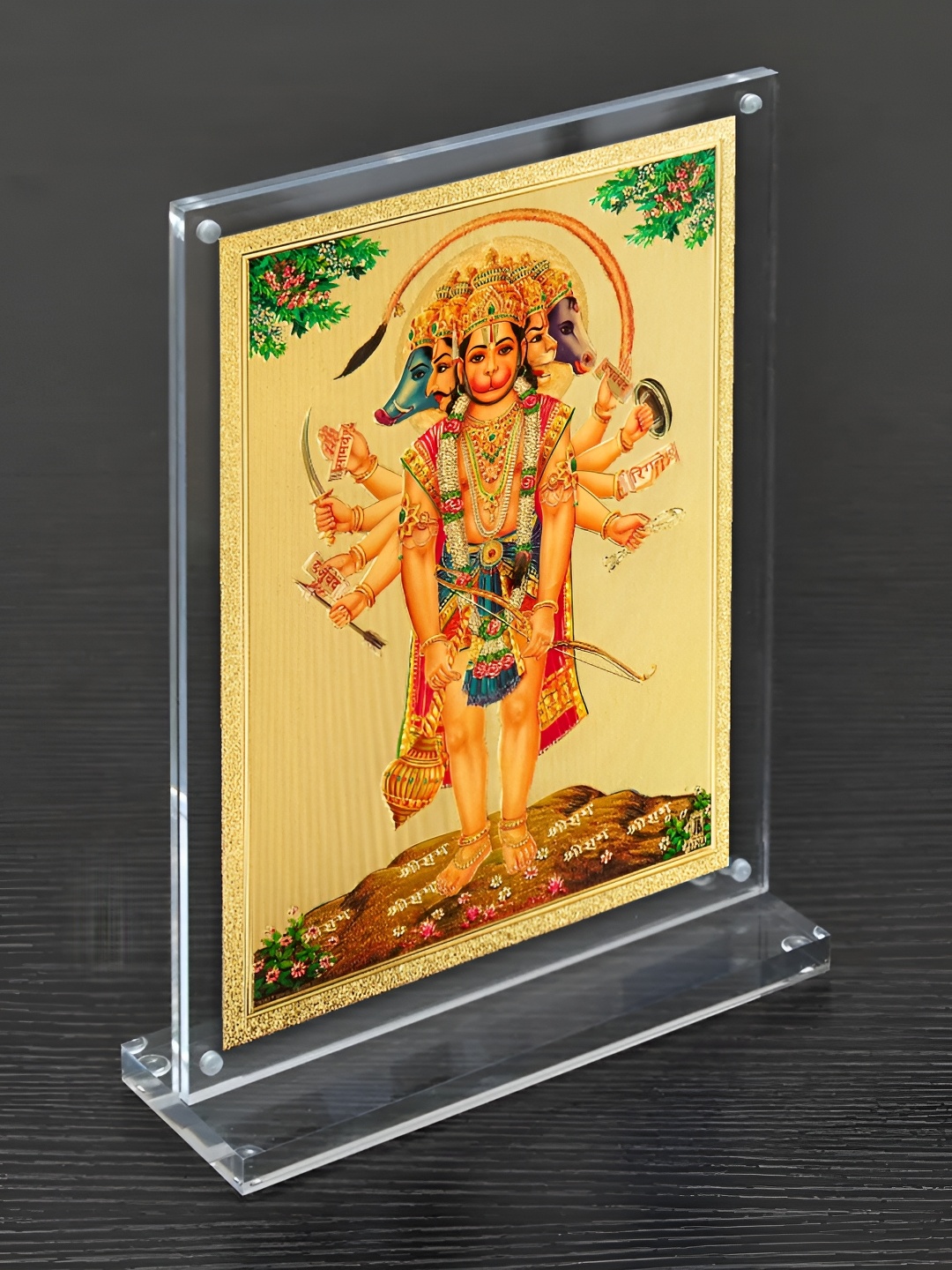 

Hawai Gold-Toned & Red Acrylic Table Photo Frame