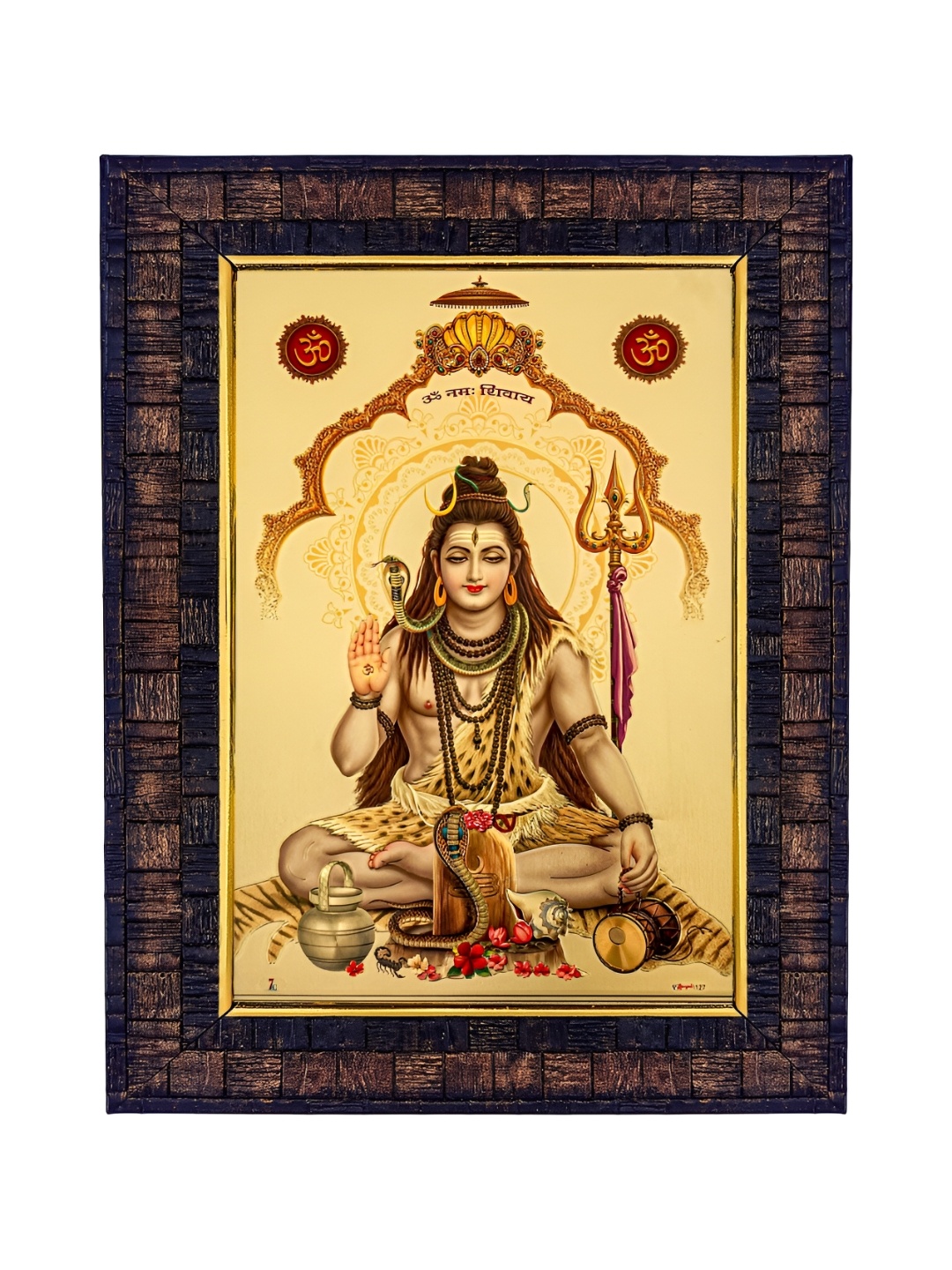 

Hawai Brown Lord Shiva Gold Plated Foil Wooden Photo Frame