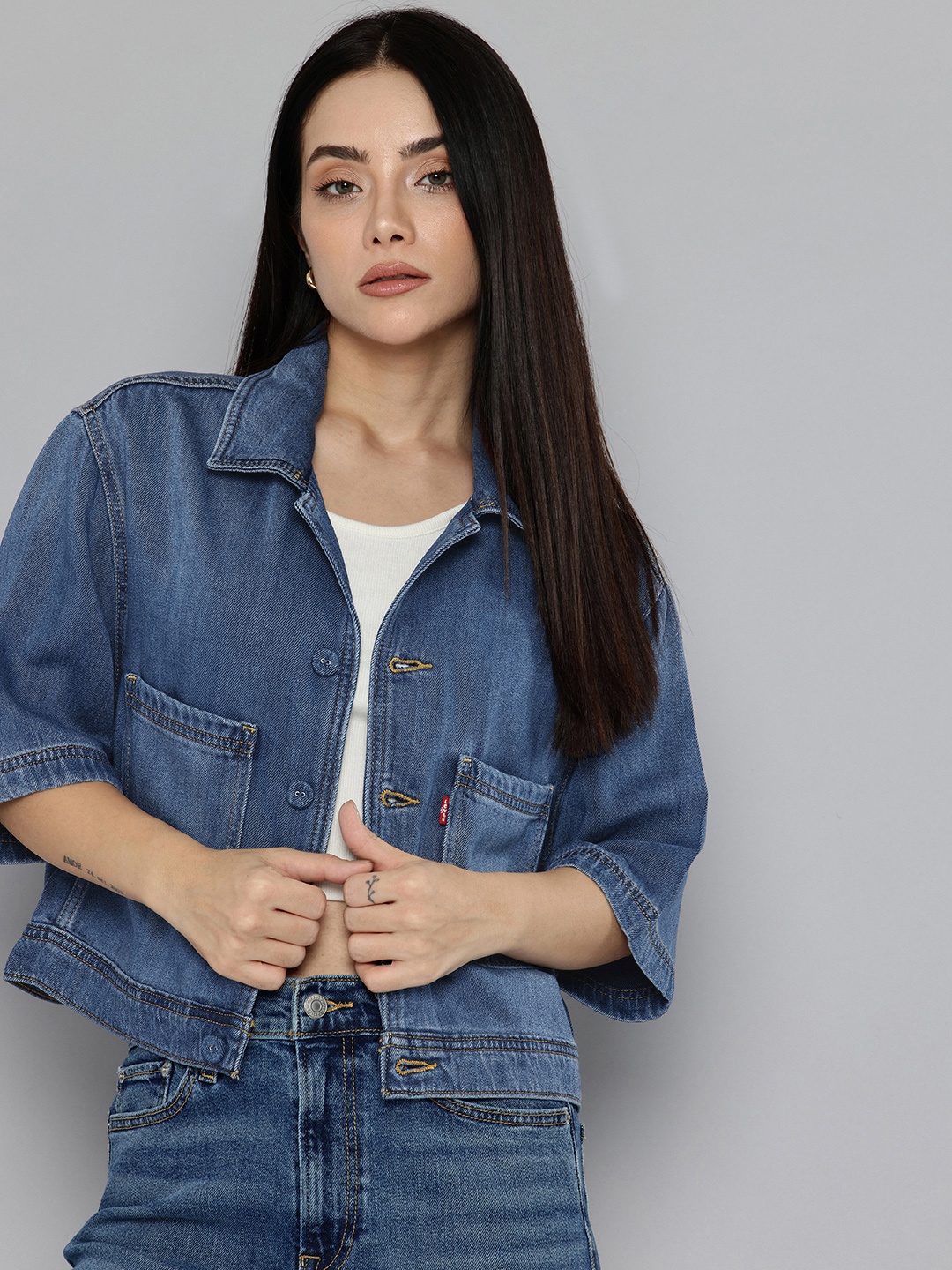 

Levis Spread Collar Denim Jacket, Blue