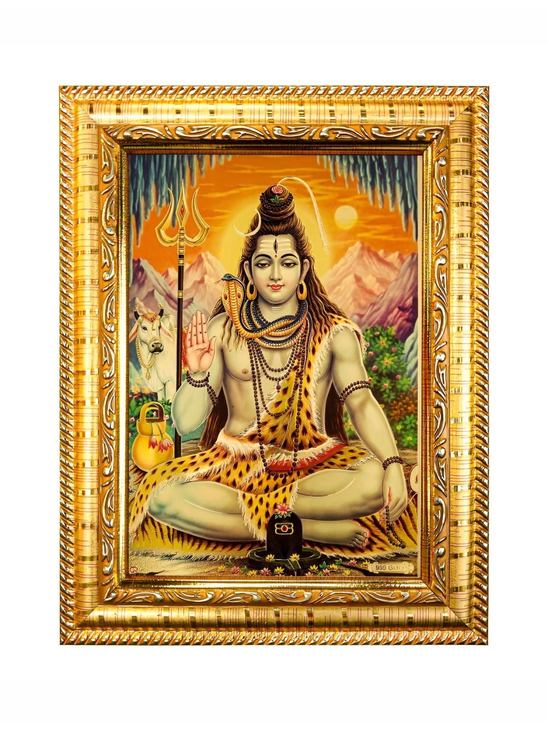 

Hawai Gold Plated Lord Shiva Mahadev Wooden Wall Hanging Photo Frame