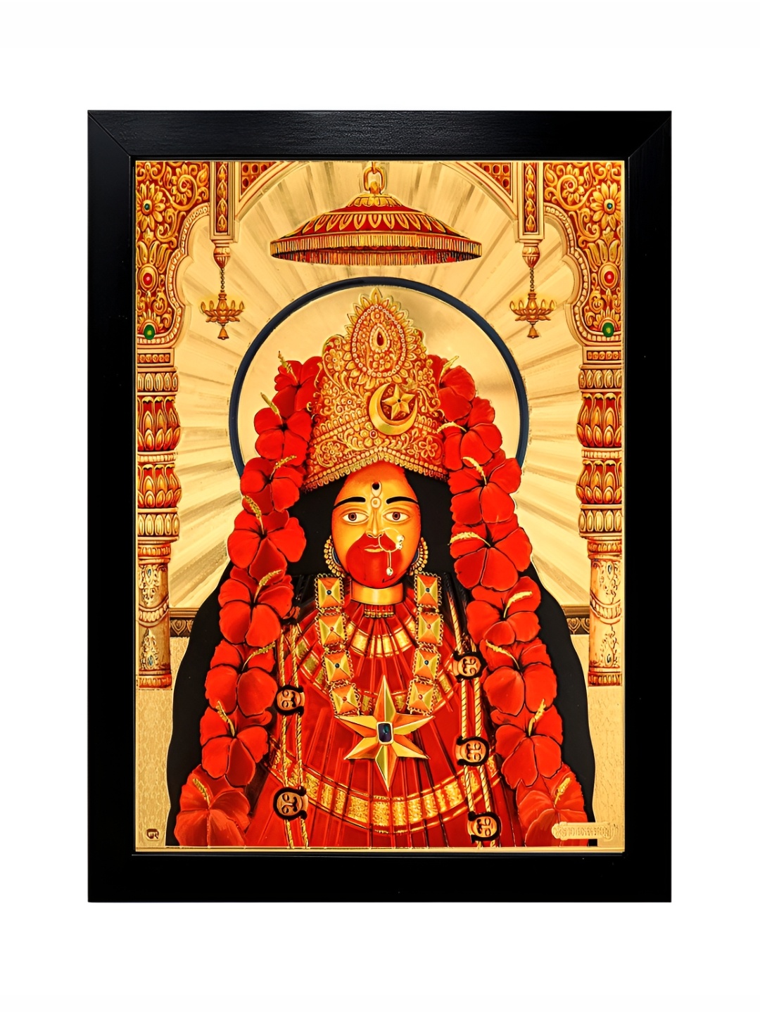 

Hawai Gold-Toned Maa Tara Religious Wooden Photo Frame