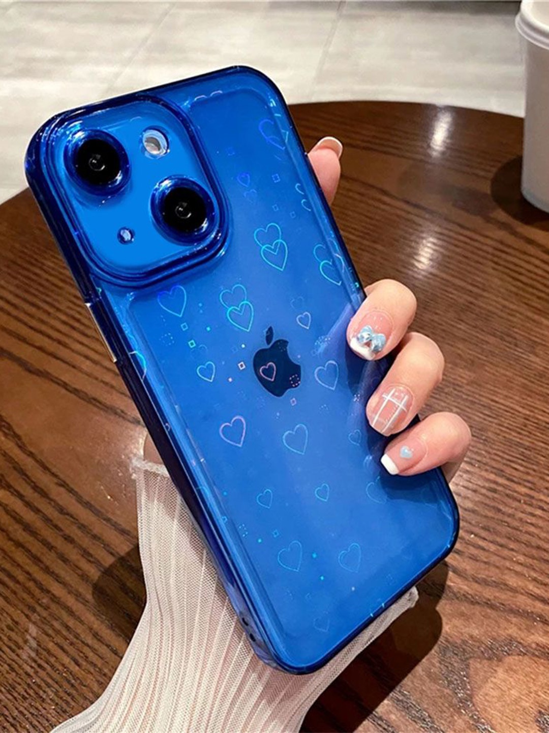 

Luxury Kase LK121 3D Laser iPhone 14 Plus Back Case, Blue