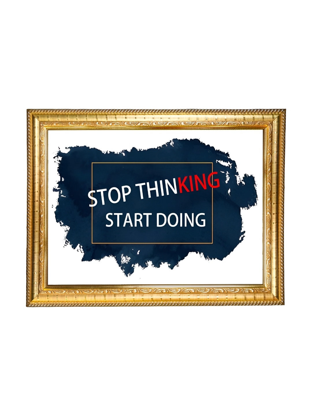 

Hawai Gold Toned & Black Quote Stop Thinking Start Doing Wall Hanging Wooden Photo Frames