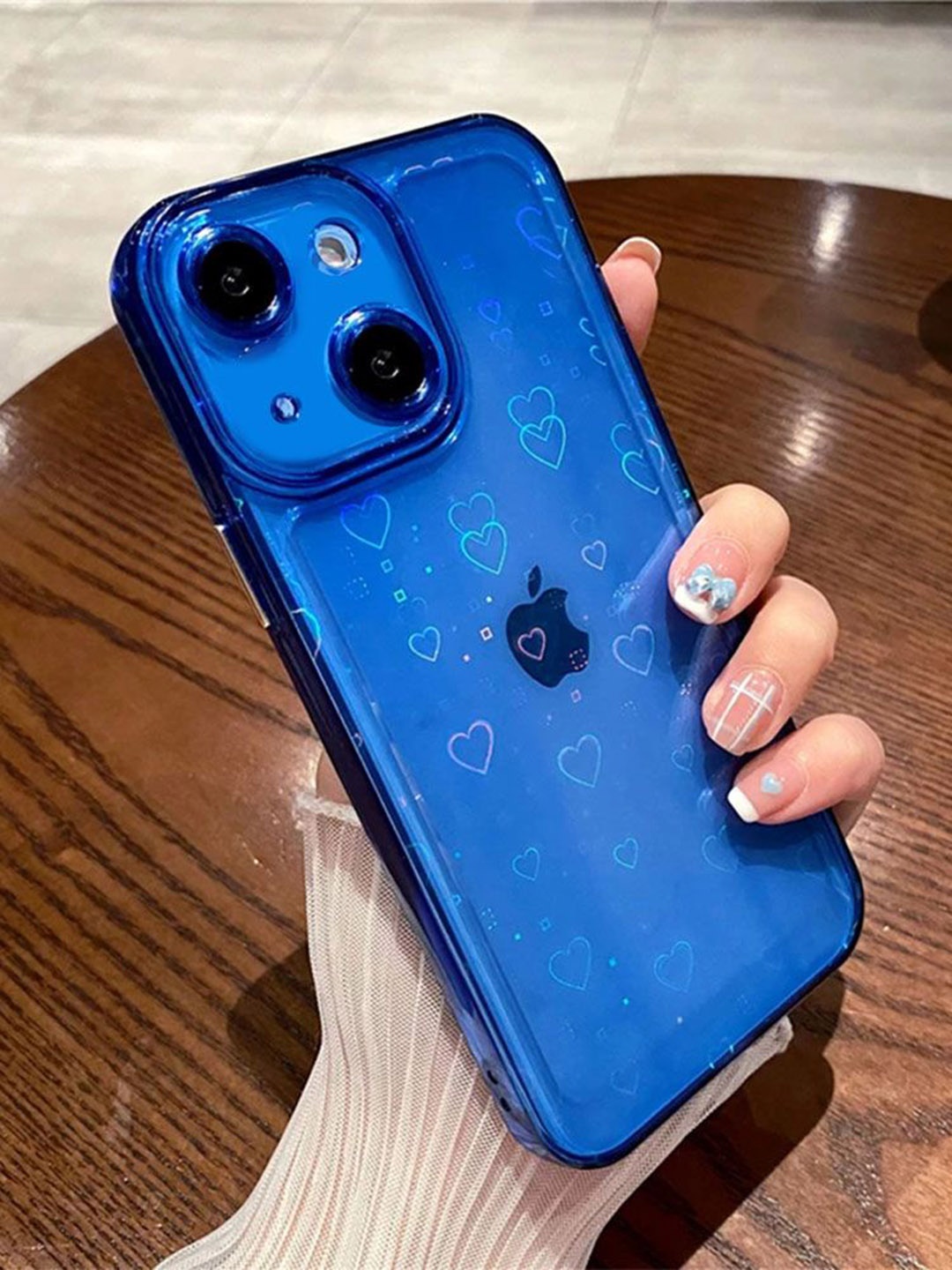 

Luxury Kase LK121 3D Laser iPhone 15 Back Case, Navy blue