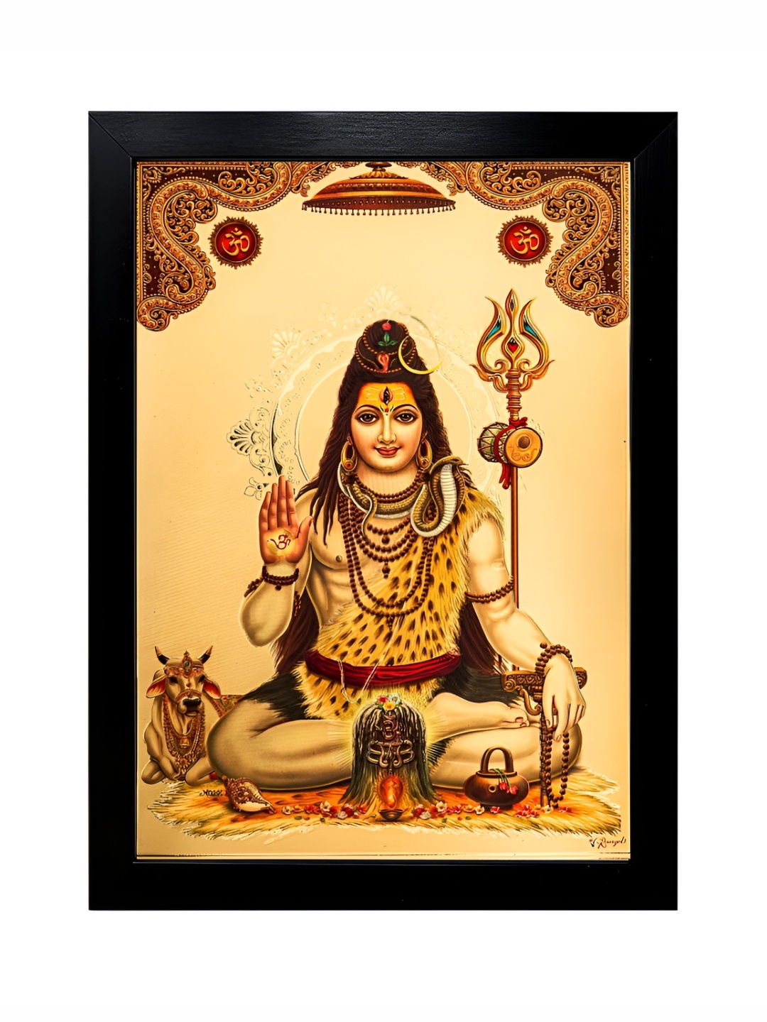 

Hawai Gold Toned & Brown Lord Shiva Wooden Photo Frame