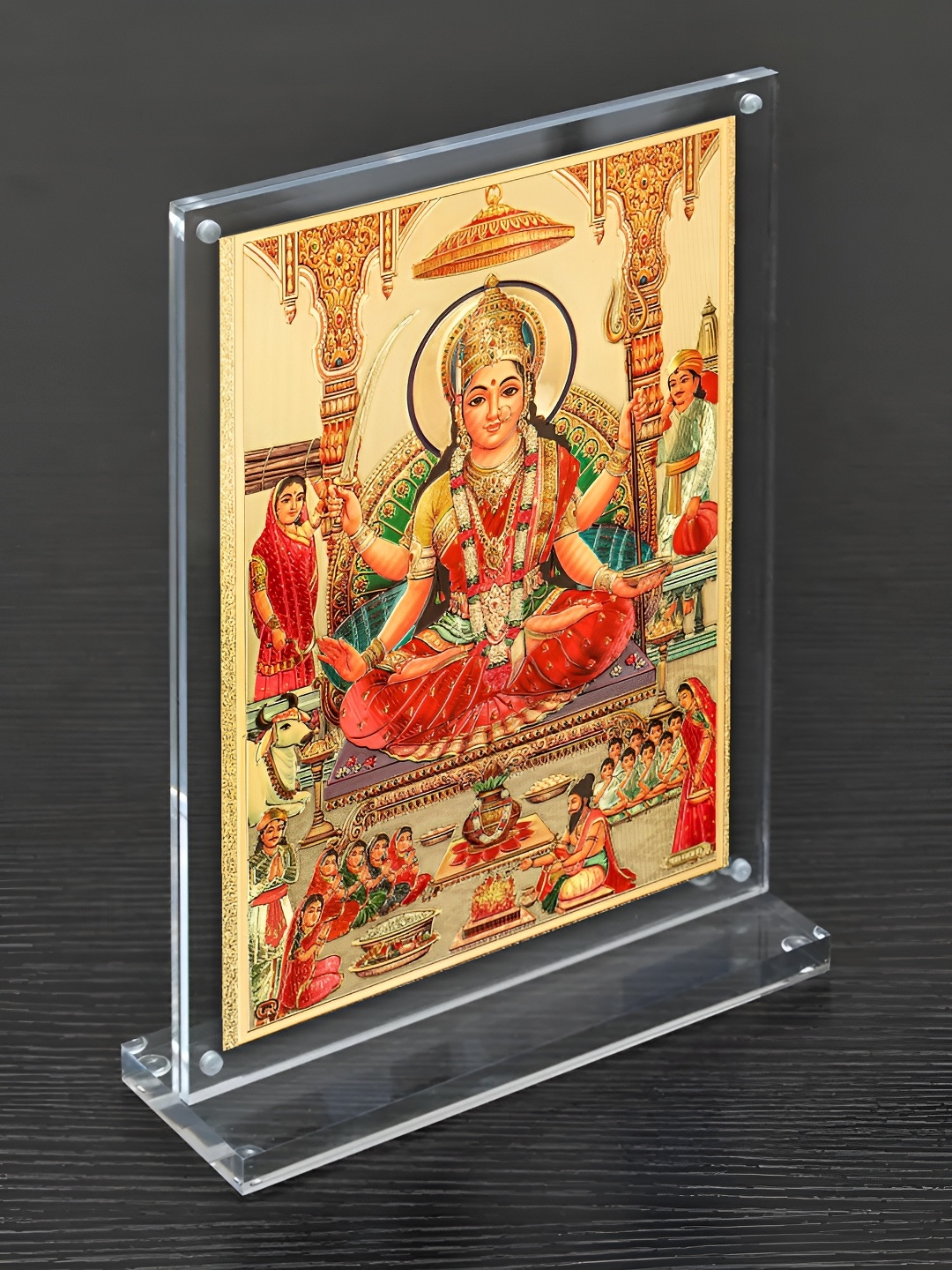 

Hawai Gold-Toned & Red Maha Laxmi Acrylic Wall Photo Frame