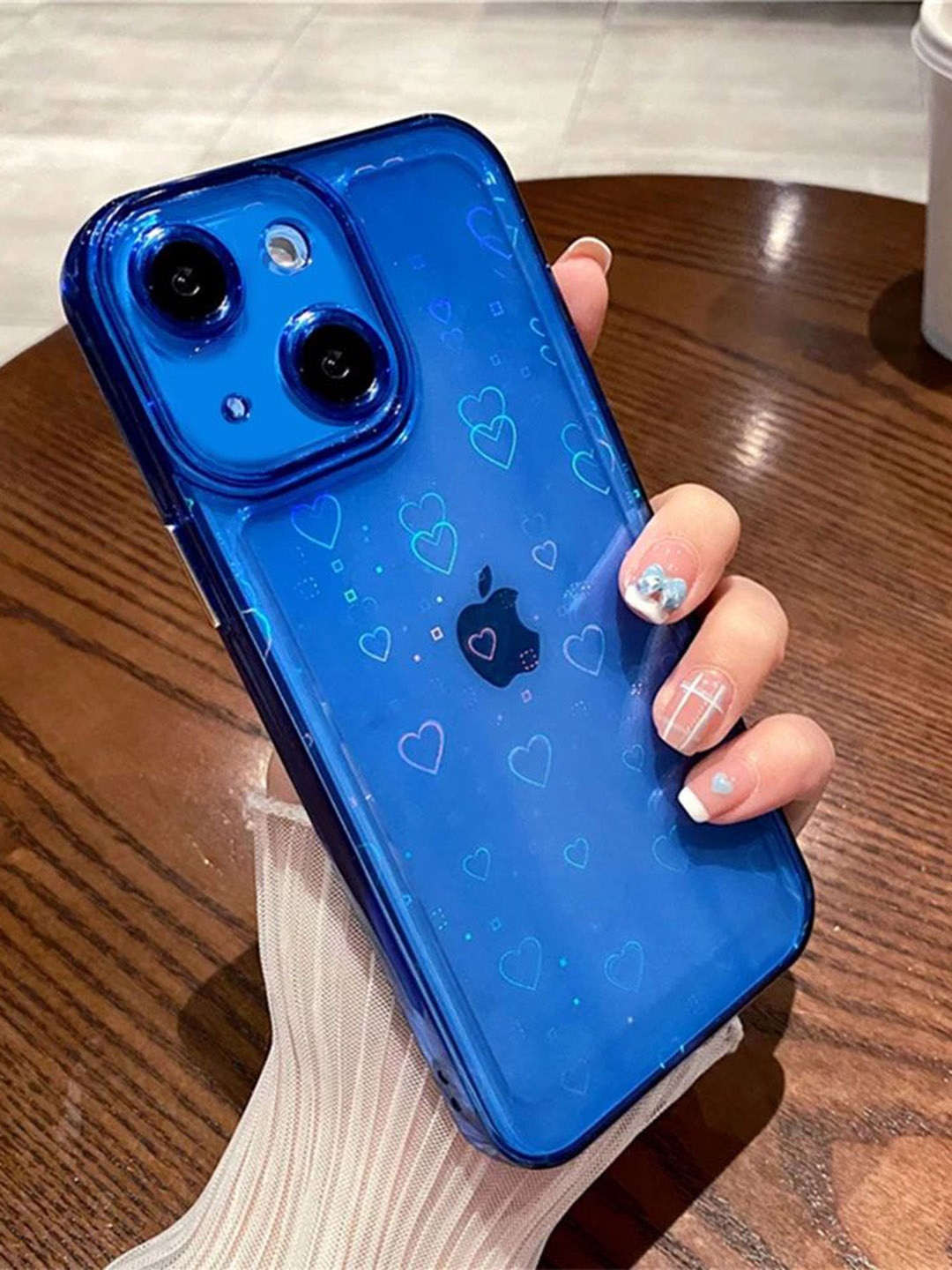 

Luxury Kase LK121 3D Laser iPhone 14 Back Case, Blue
