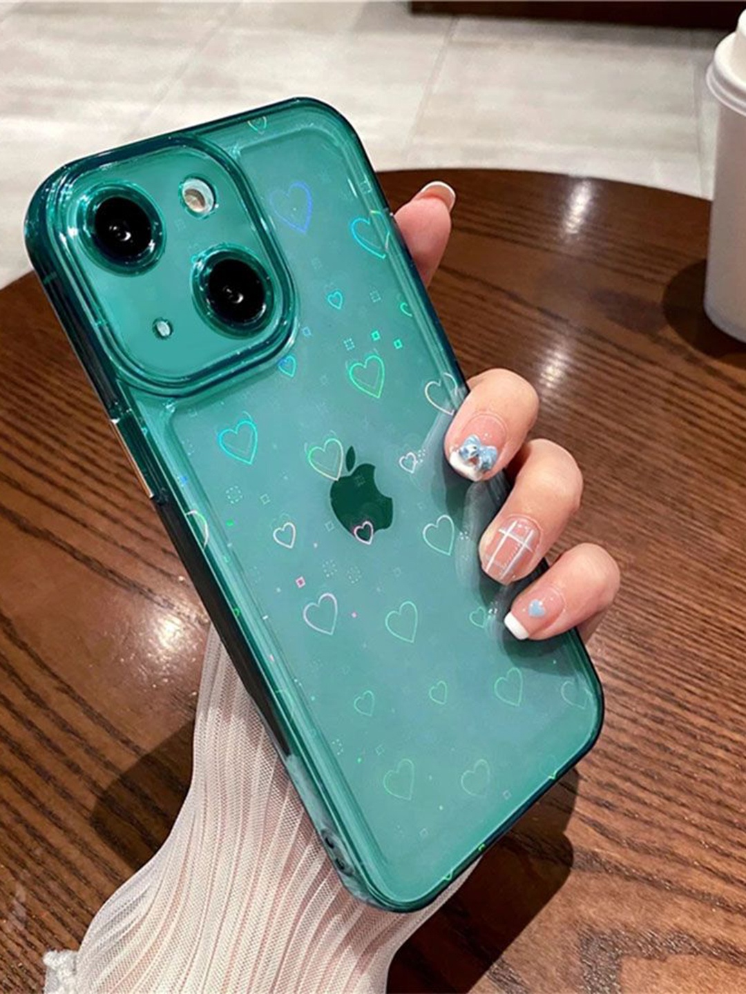 

Luxury Kase LK121 3D Laser iPhone 14 Plus Back Case, Sea green