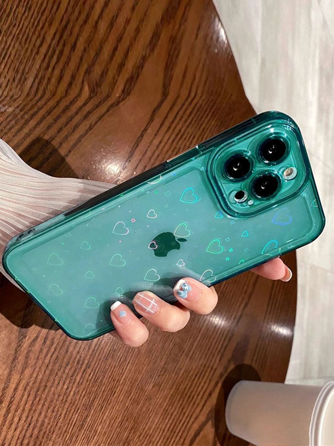 

Luxury Kase LK121 3D Laser iPhone 14 Pro Max Back Case, Sea green