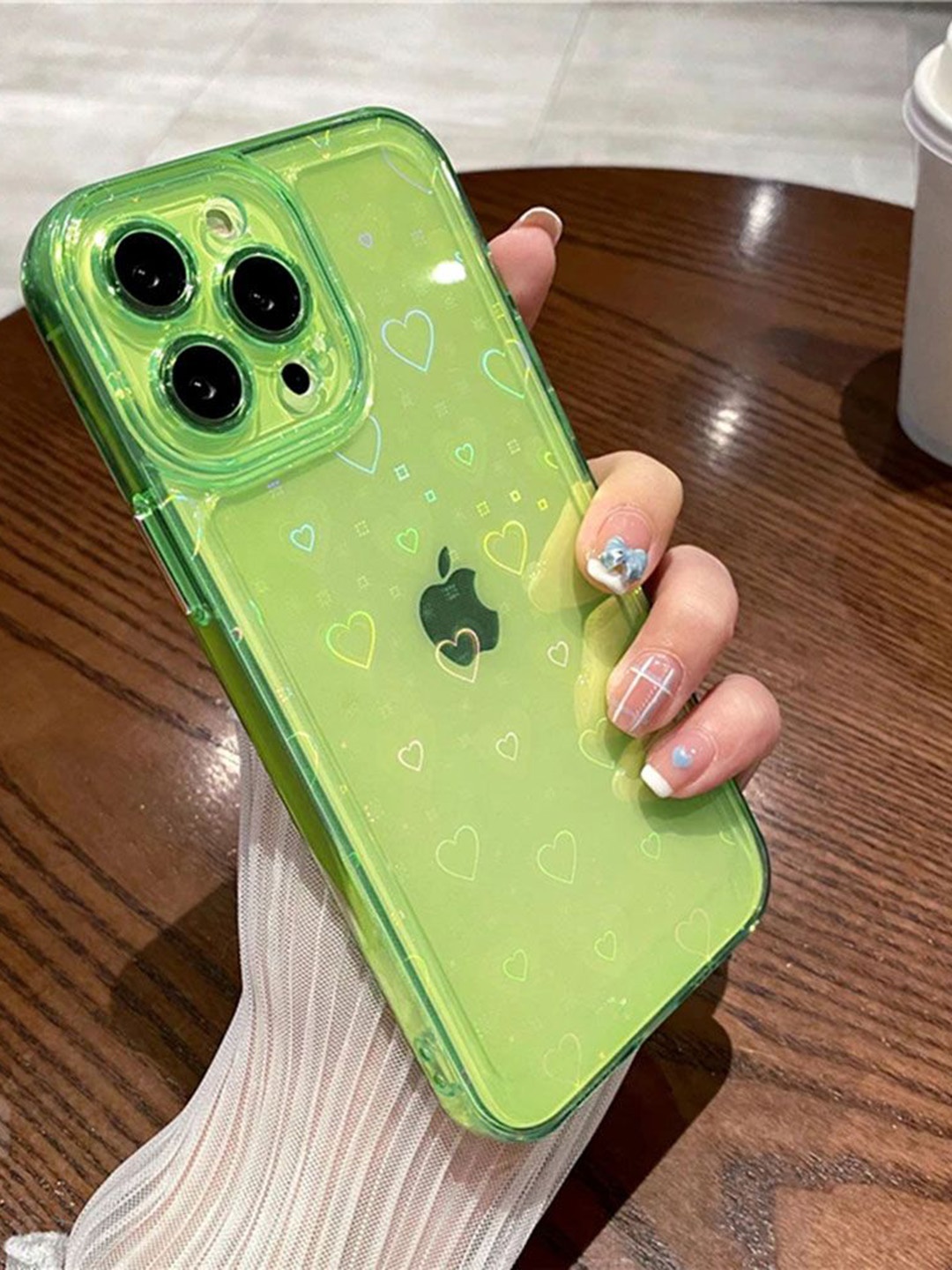 

Luxury Kase LK121 3D Laser iPhone 15 Pro Back Case, Lime green