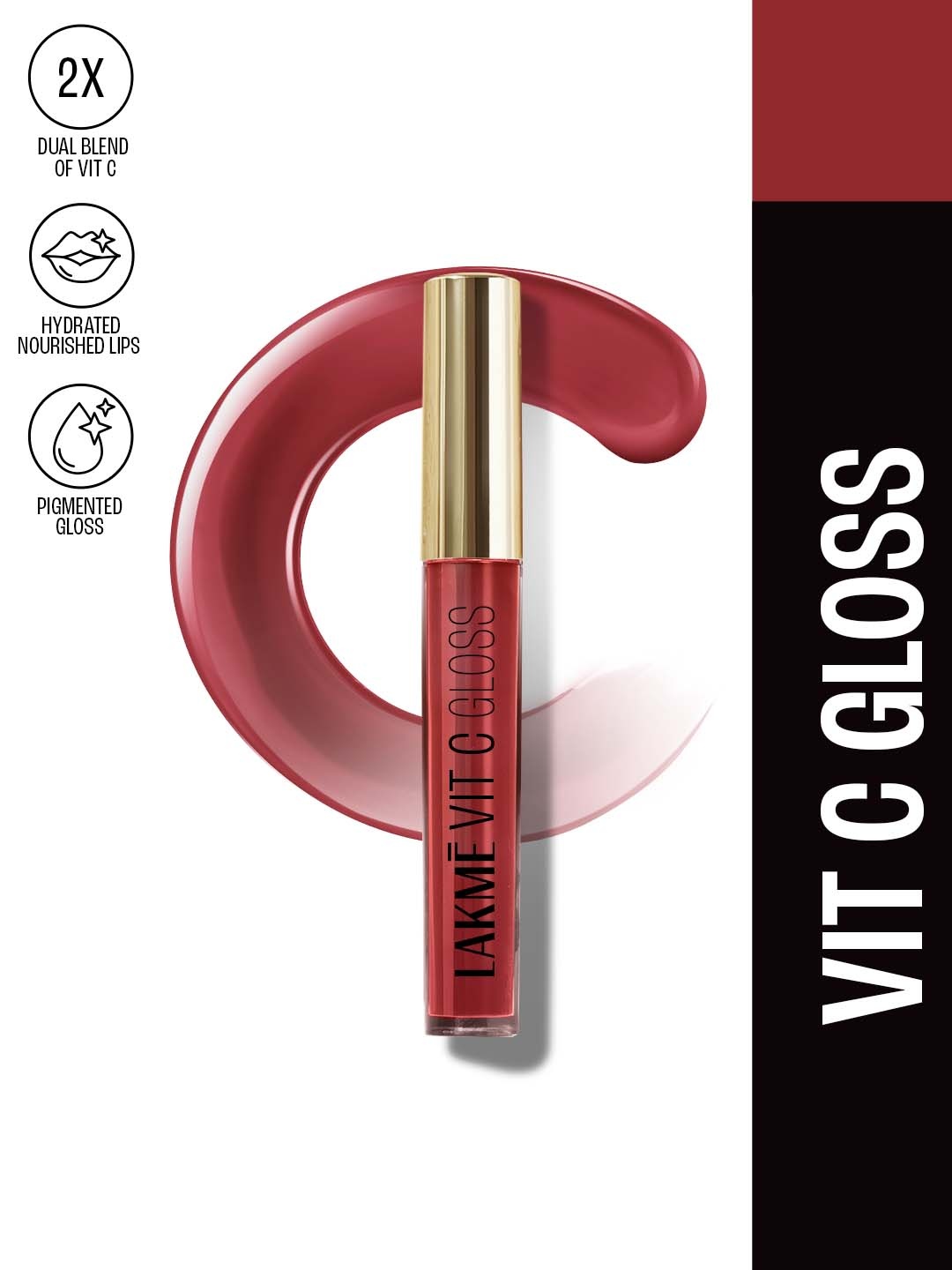 

Lakme Superglow VIT-C Lip Gloss 2.5ml - Cherry Red C3
