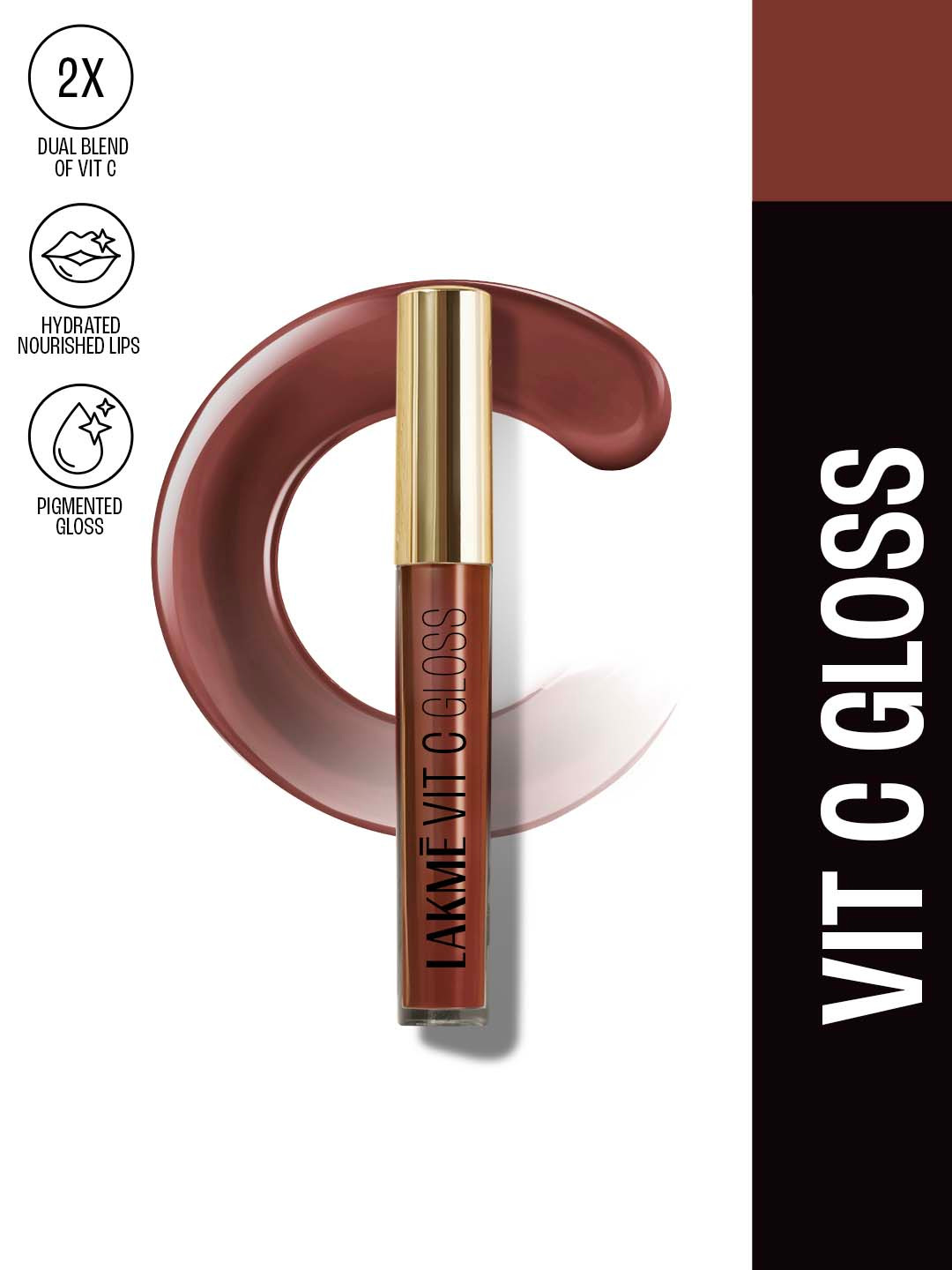

Lakme Superglow VIT-C Lip Gloss 2.5ml - Coca Brown C4