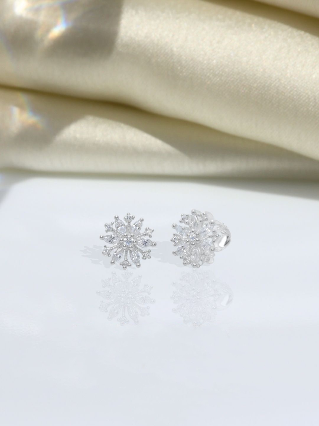 

HighSpark 925 Sterling Silver Plating Zircon Stones Studded Contemporary Studs