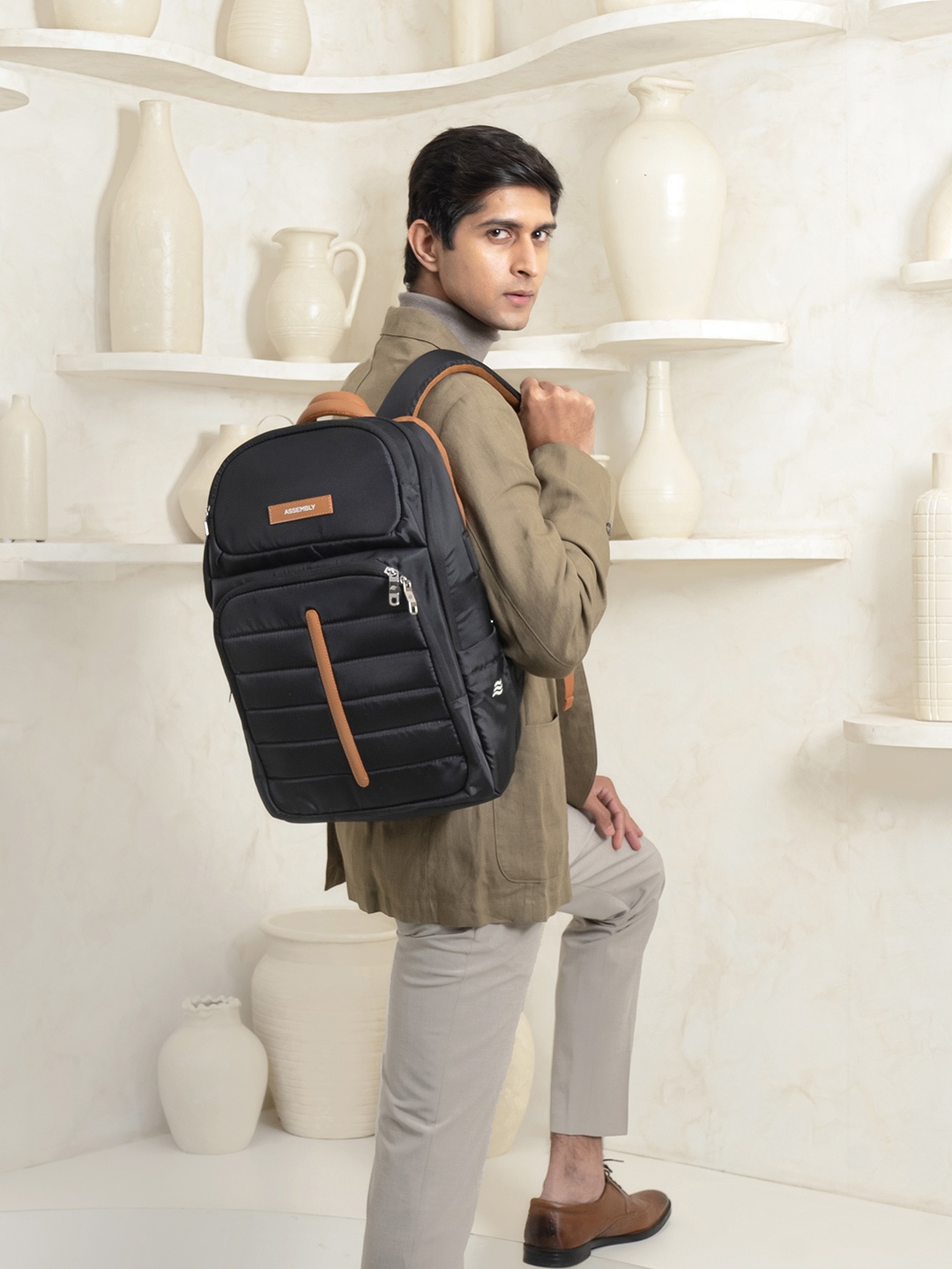 

Assembly Unisex Brand Logo Backpack, Black